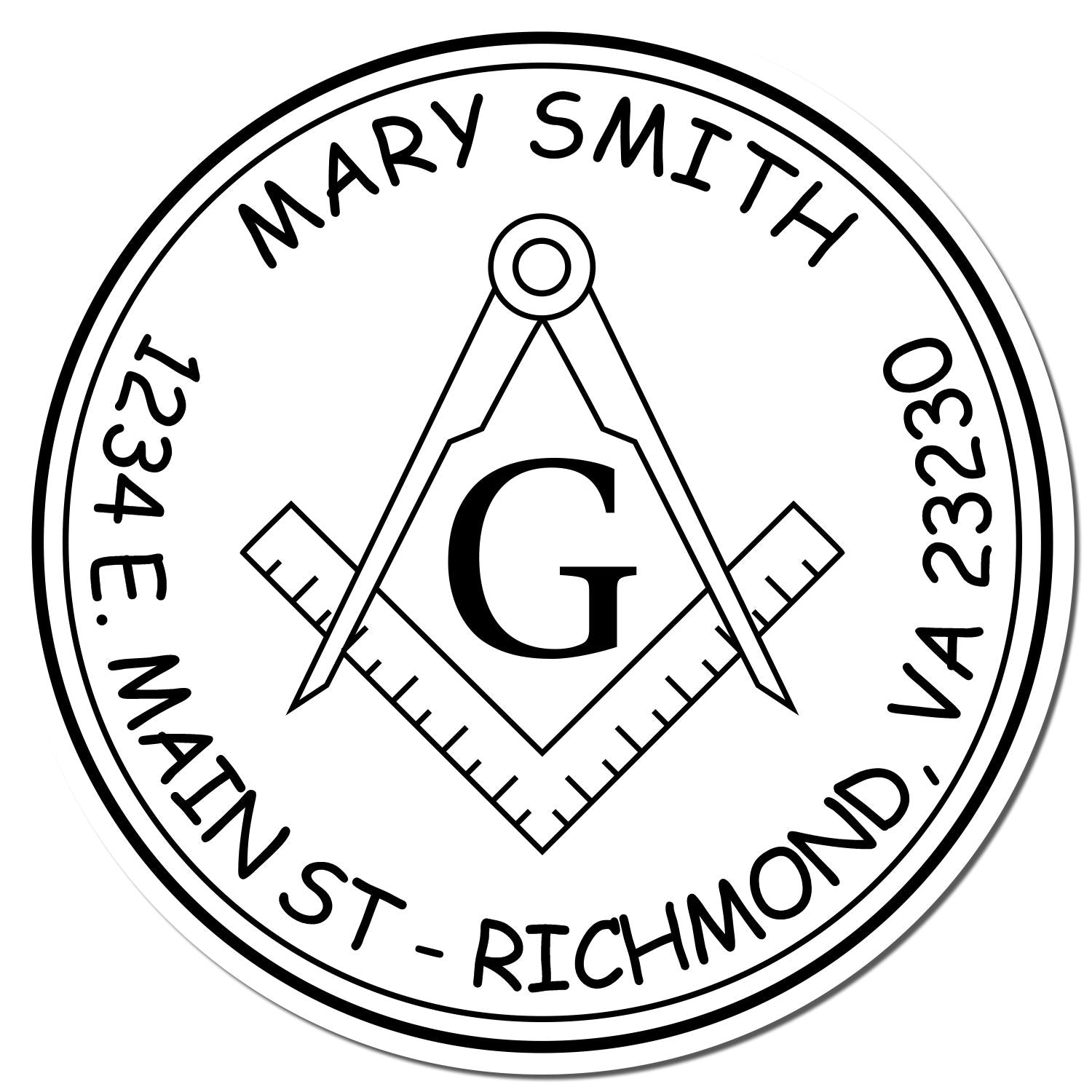 PSI Pre-Inked Mystical Masons Custom Made Mailing Stamp - Engineer Seal Stamps