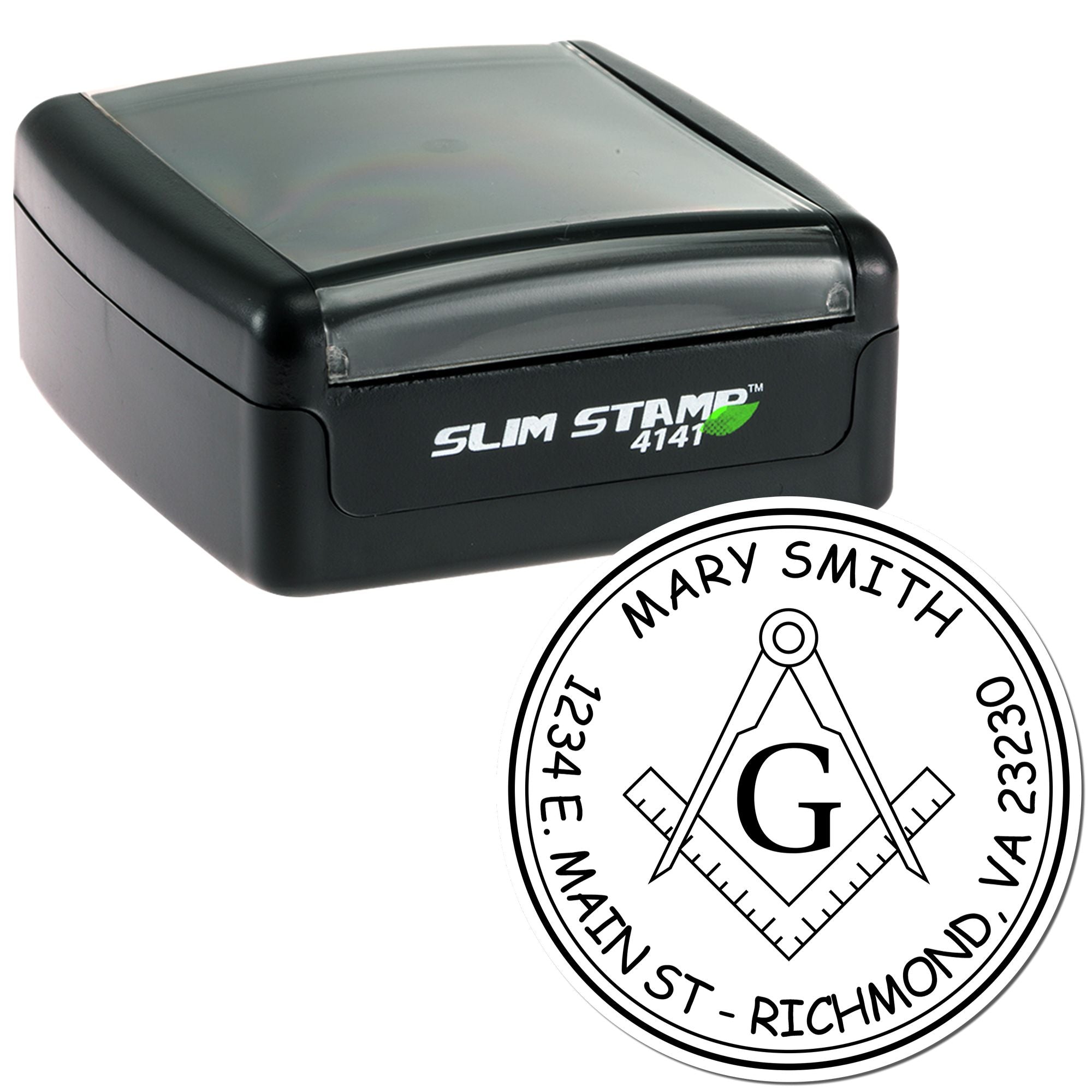 Portable Pre-Inked Mystical Masons Custom Made Return Address Stamp - Engineer Seal Stamps