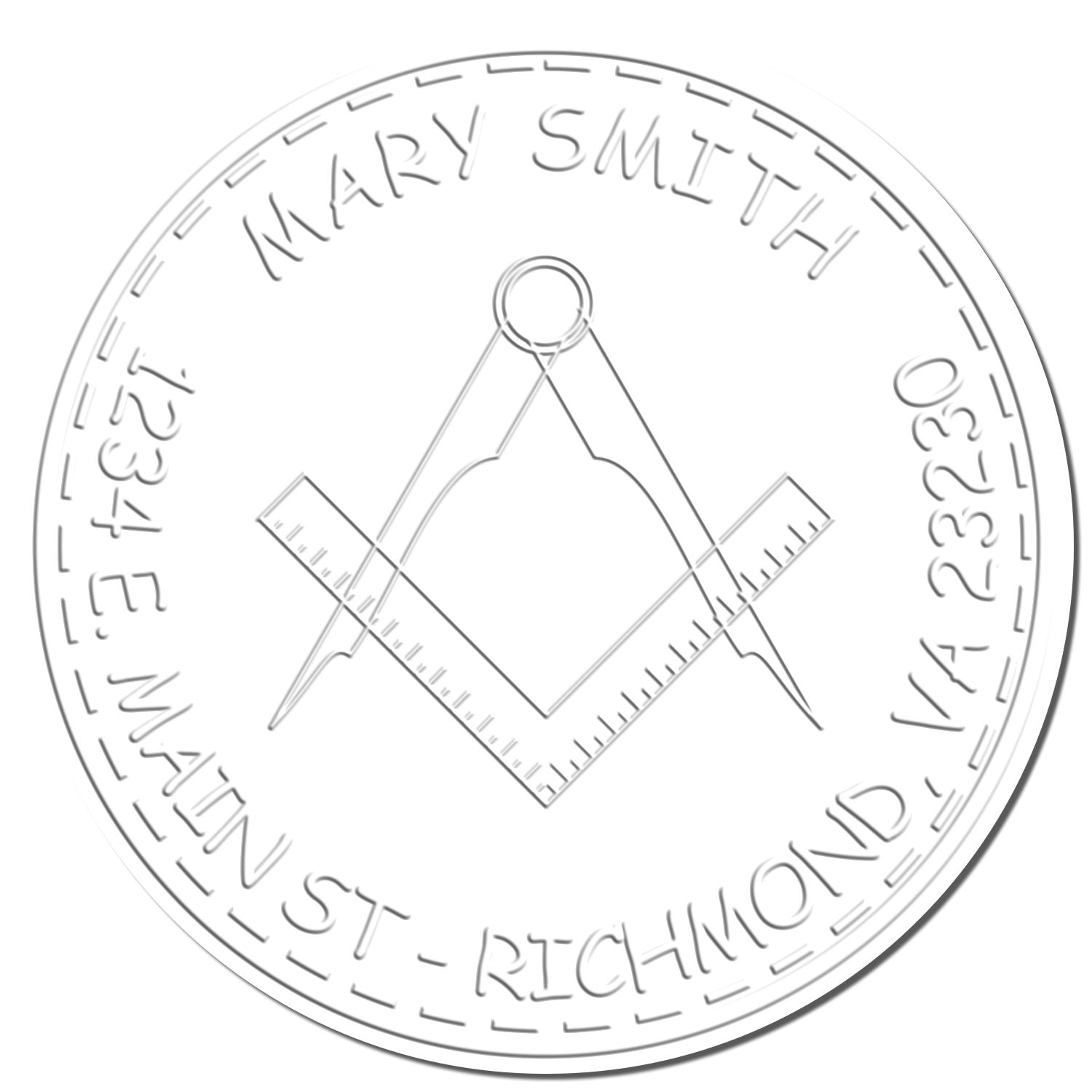 Soft Symbolic Masons Personalized Mail Embosser - Engineer Seal Stamps