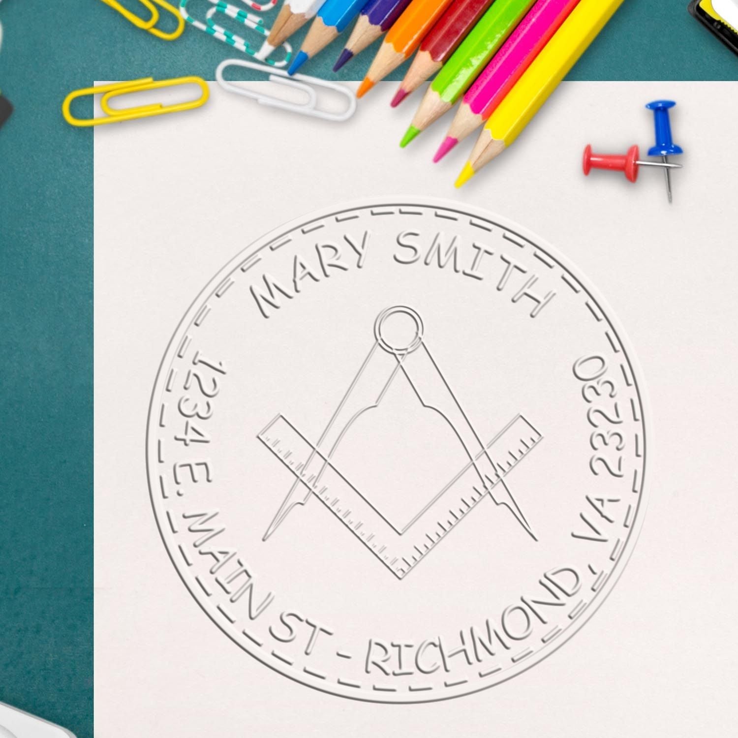 Hybrid Symbolic Masons Personalized Mailing Seal Press - Engineer Seal Stamps