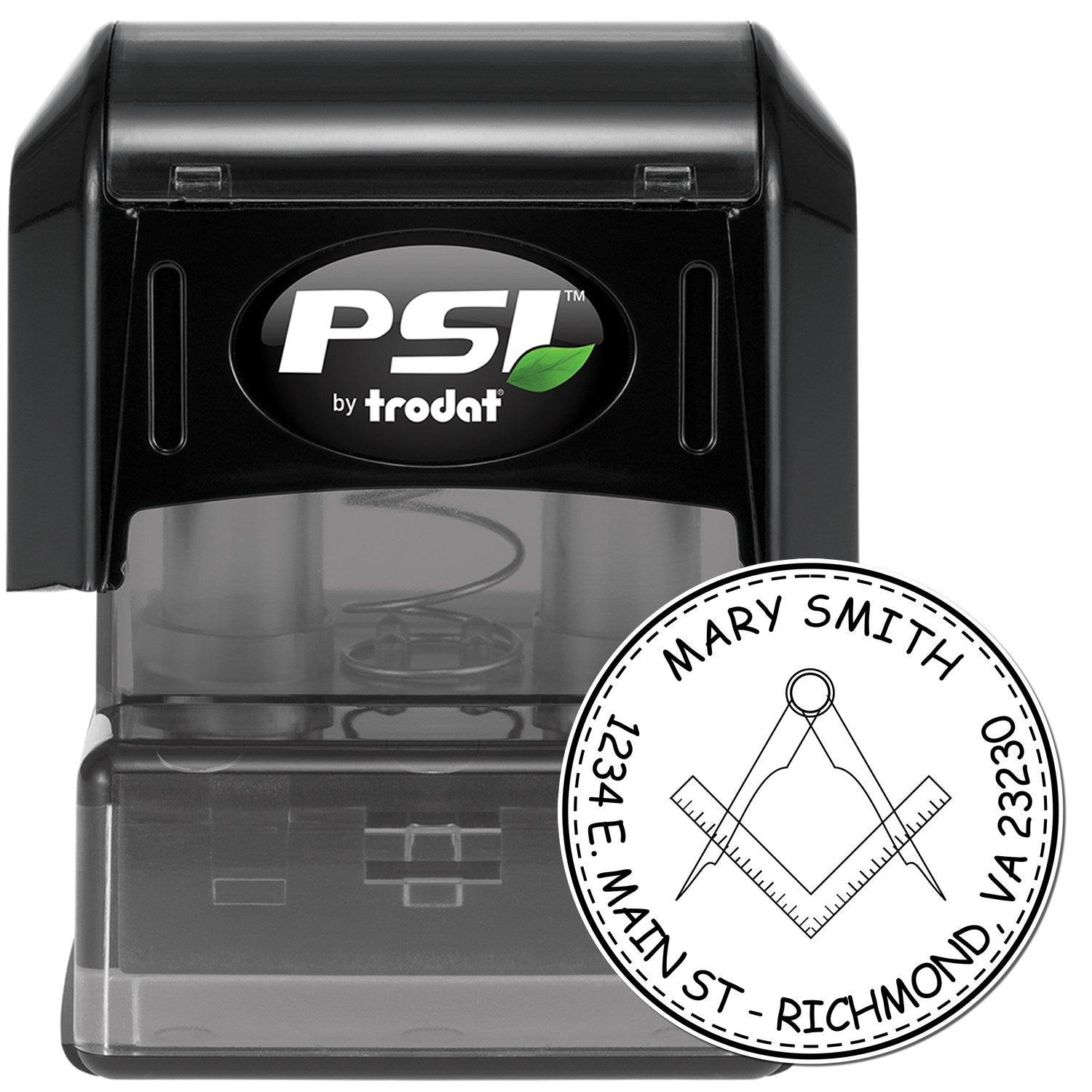 PSI Pre-Inked Symbolic Masons Custom Made Mailing Stamper - Engineer Seal Stamps