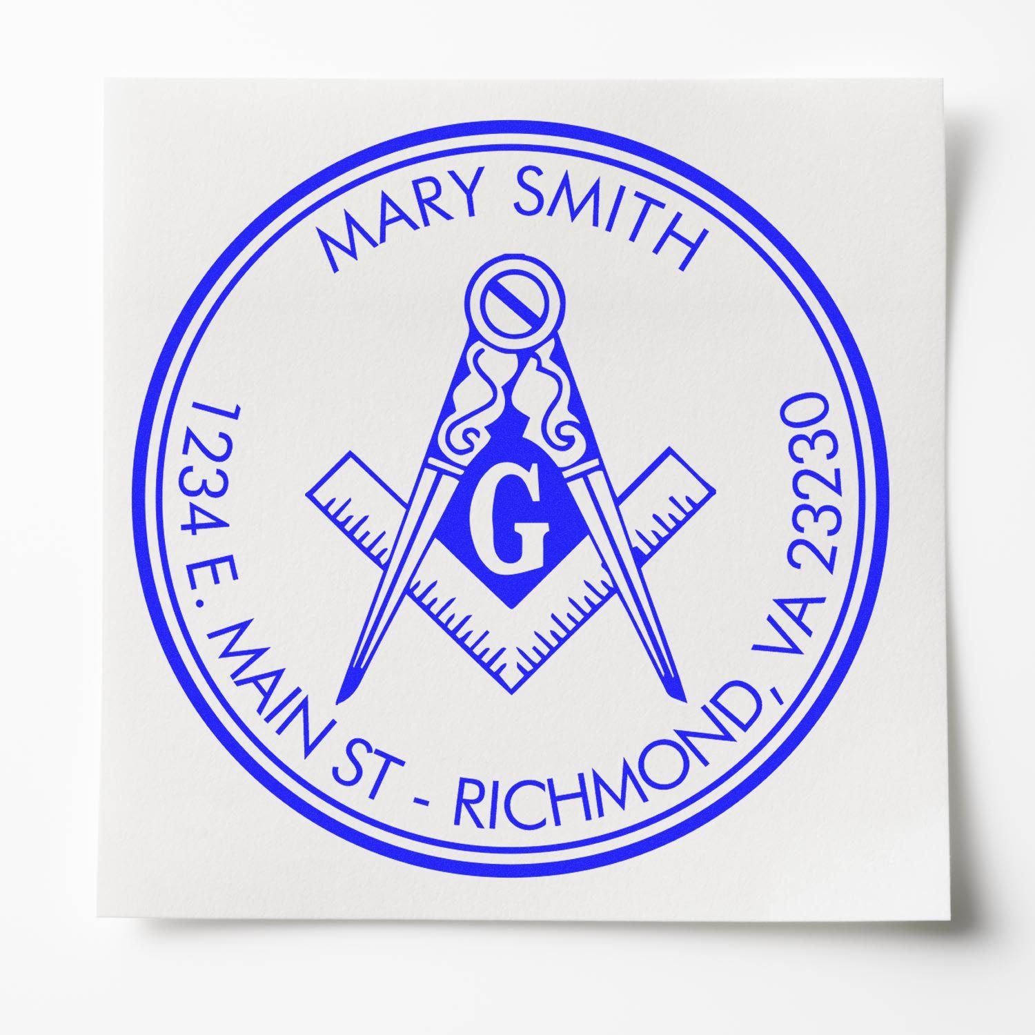 PSI Pre-Inked Majestic Masons Custom Made Address Stamp - Engineer Seal Stamps