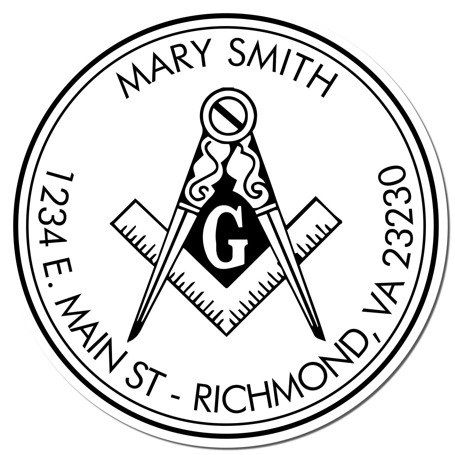 PSI Pre-Inked Majestic Masons Custom Made Address Stamp - Engineer Seal Stamps