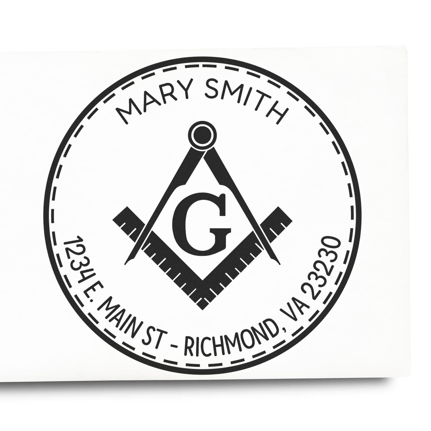 Self-Inking Cryptic Masons Custom Return Address Stamper - Engineer Seal Stamps