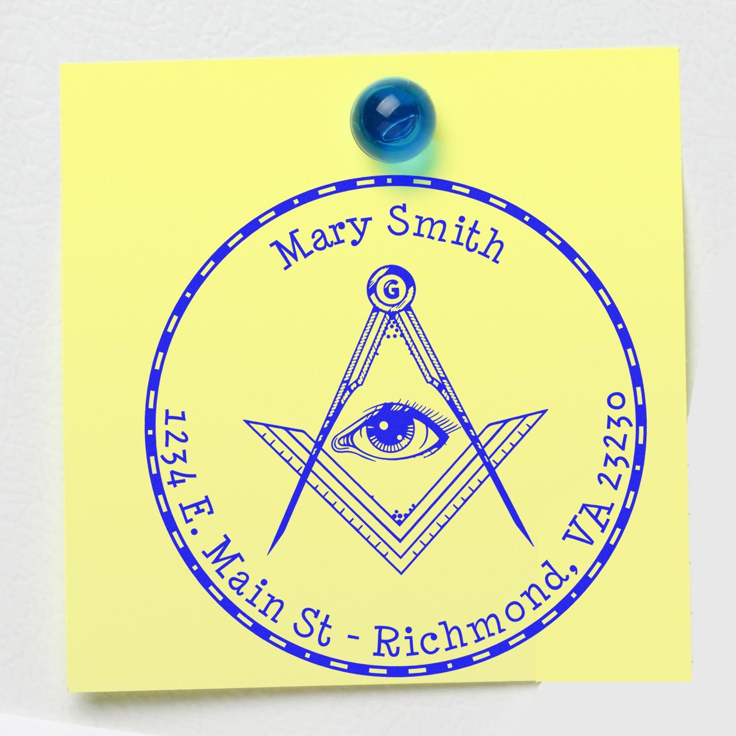 Wood Handle Enlightening Masons Custom Address Stamp - Engineer Seal Stamps