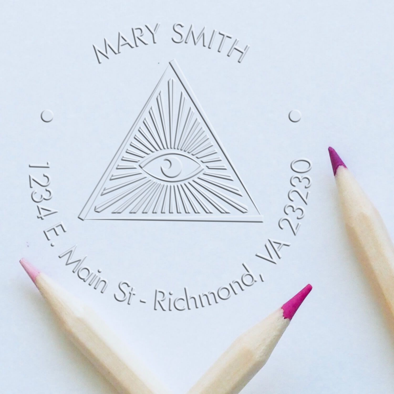 Soft Elusive Masons Personalized Mailing Embosser