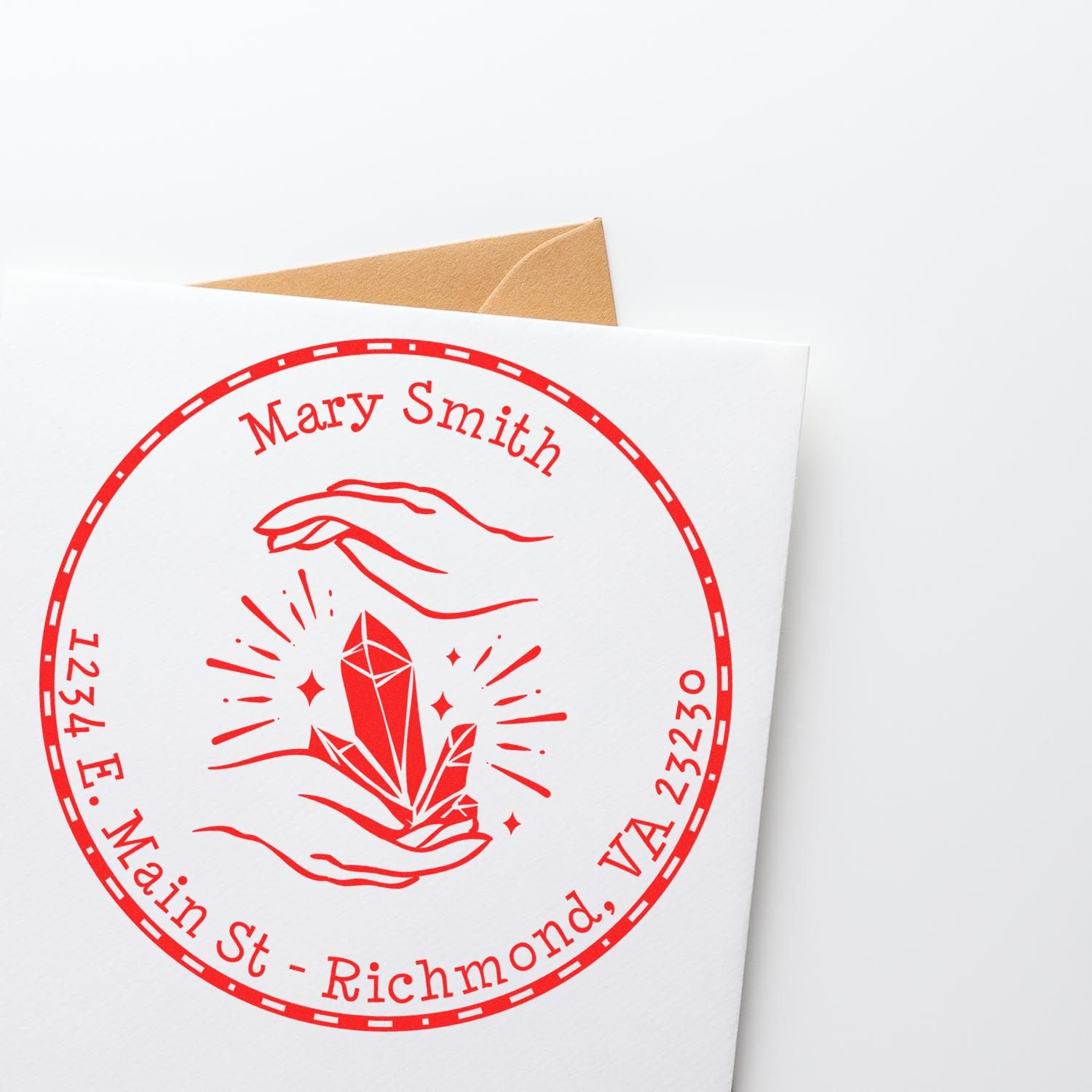 PSI Pre-Inked Healing Gems Custom Home Address Stamp - Engineer Seal Stamps