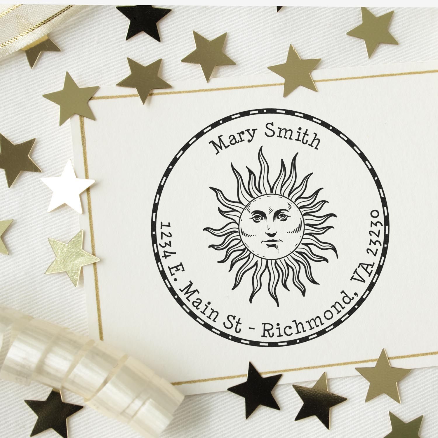 PSI Pre-Inked Serene Sun Personalized Home Stamp - Engineer Seal Stamps