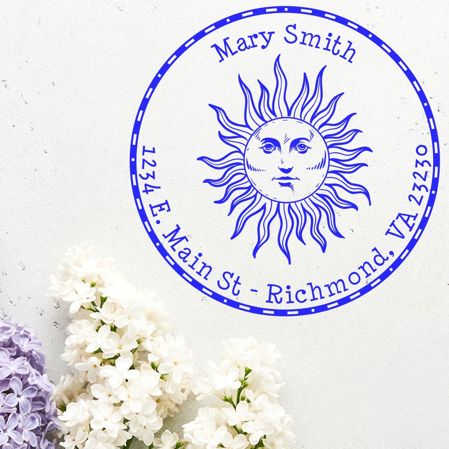 PSI Pre-Inked Serene Sun Personalized Home Stamp - Engineer Seal Stamps