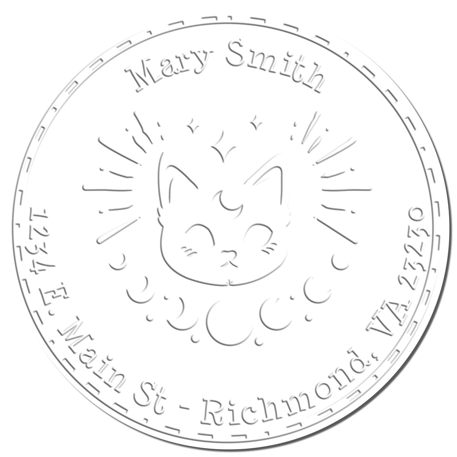 Desk Mystical Cat Custom Made Return Address Paper Embosser - Engineer Seal Stamps