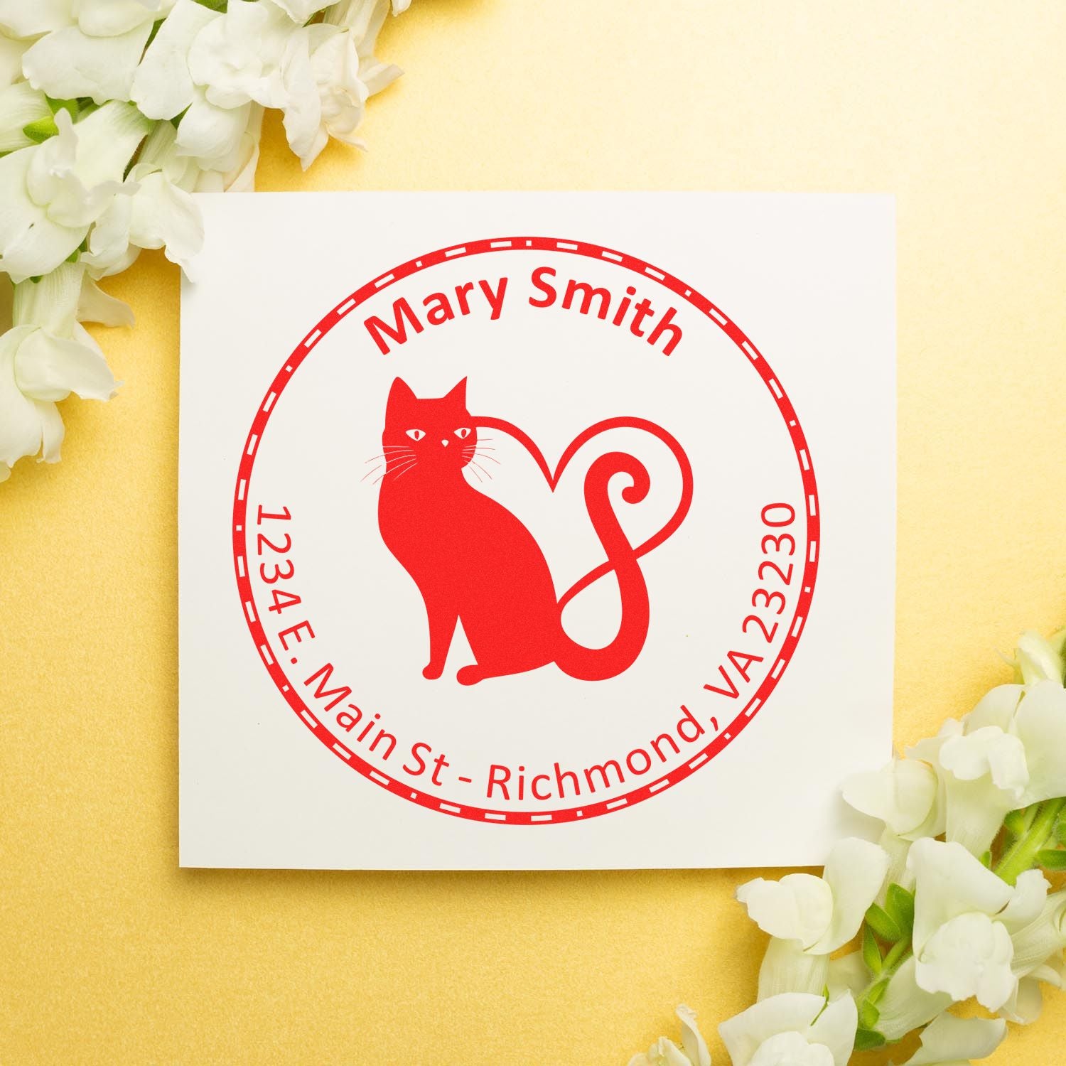 PSI Pre-Inked Kitten Love Personalized Name And Address Stamp - Engineer Seal Stamps