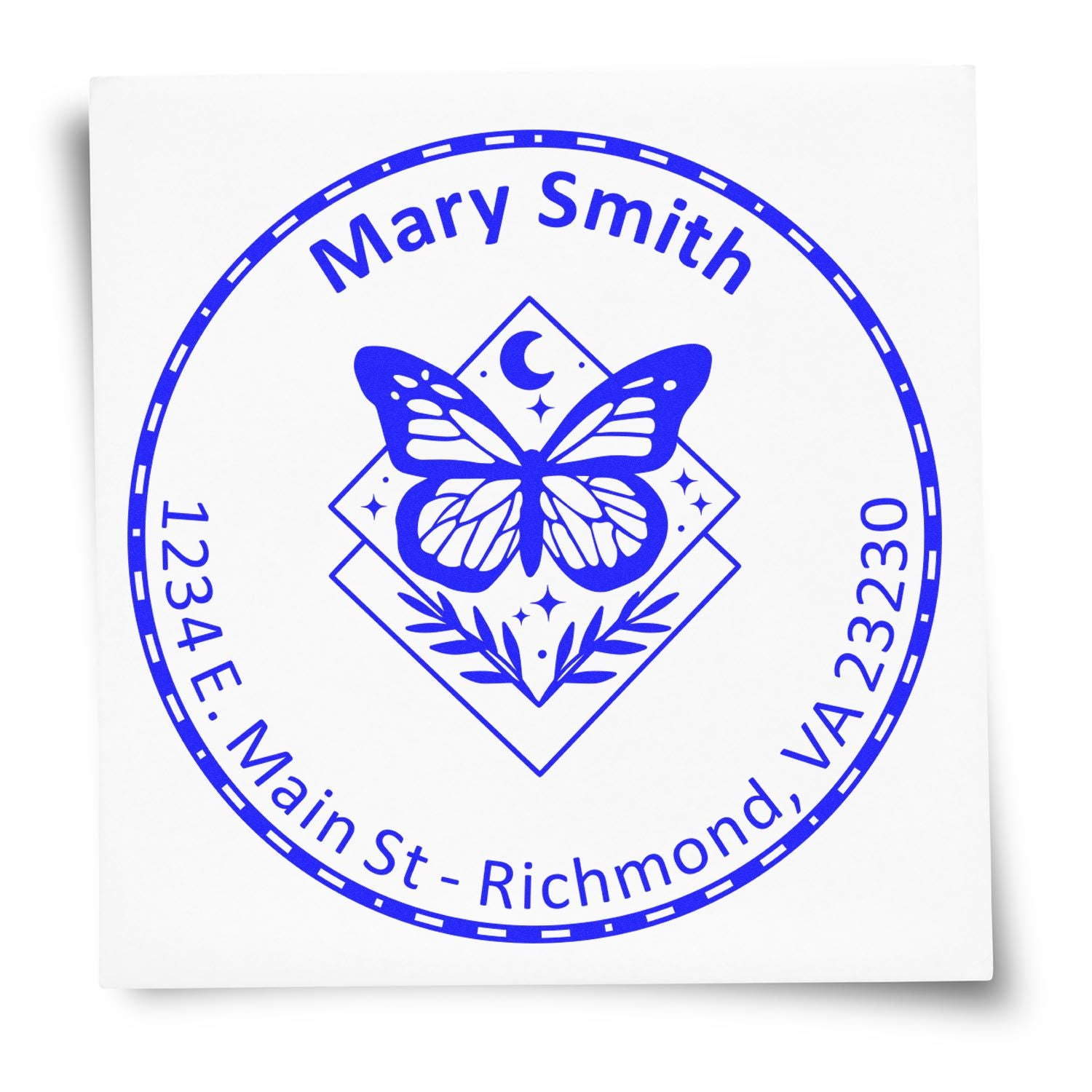 Self-Inking Enchanting Butterfly Custom Made Name And Address Stamp - Engineer Seal Stamps