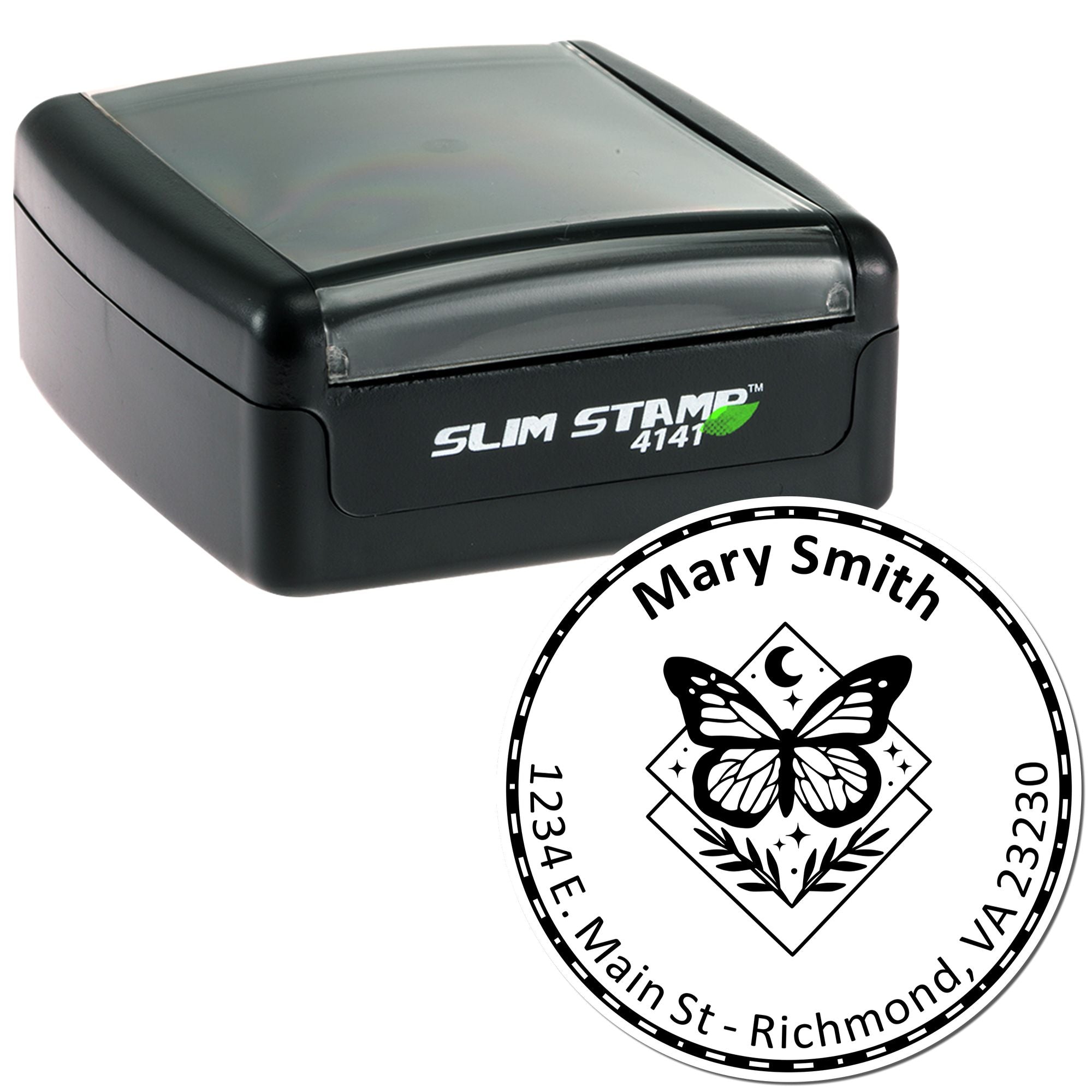 Portable Pre-Inked Enchanting Butterfly Customized Home Address Stamp - Engineer Seal Stamps