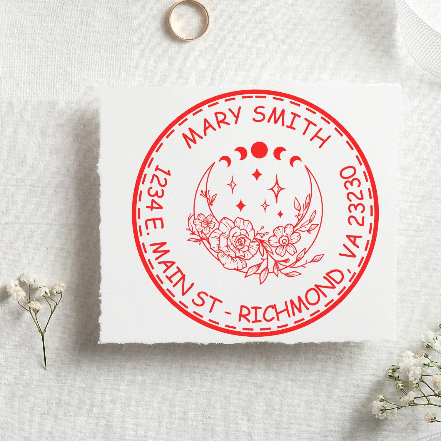 Portable Pre-Inked Spiritual Sky Personalized Envelope Stamper - Engineer Seal Stamps