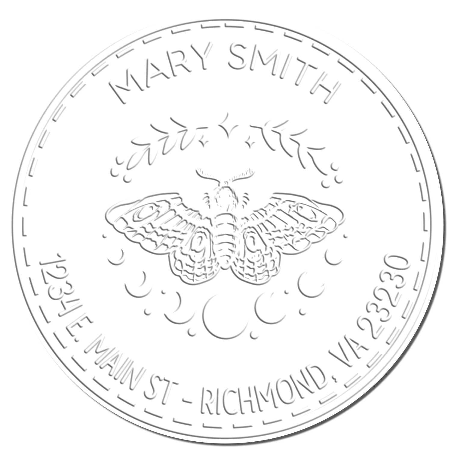 Soft Transcendent Butterfly Personalized Envelope Embosser - Engineer Seal Stamps