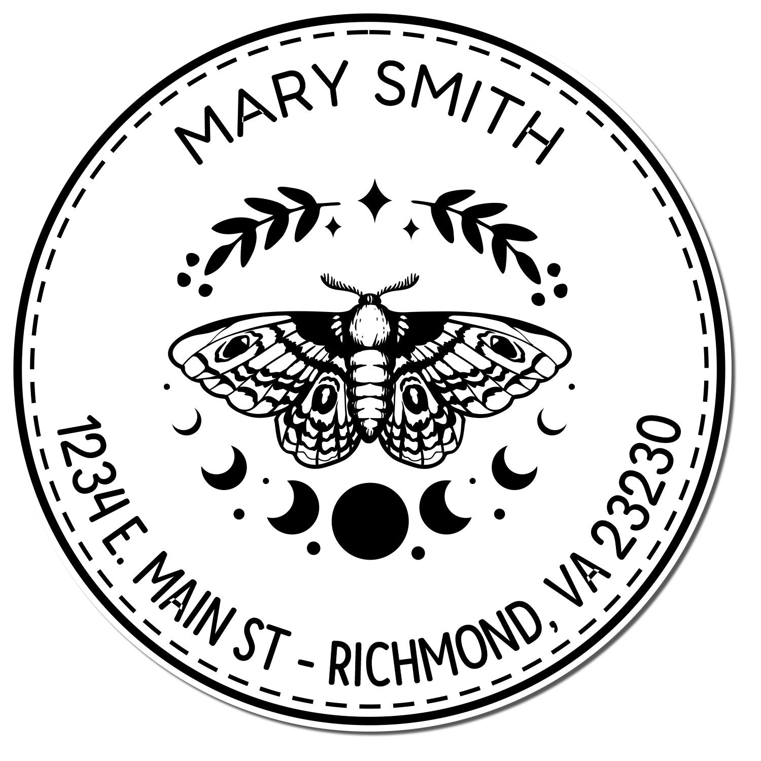 PSI Pre-Inked Transcendent Butterfly Custom Home Address Stamper - Engineer Seal Stamps