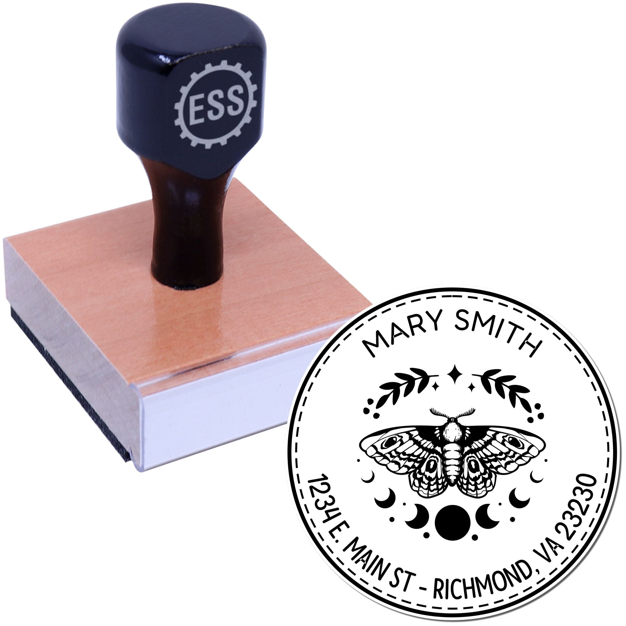 Wood Handle Transcendent Butterfly Custom Made Home Stamper