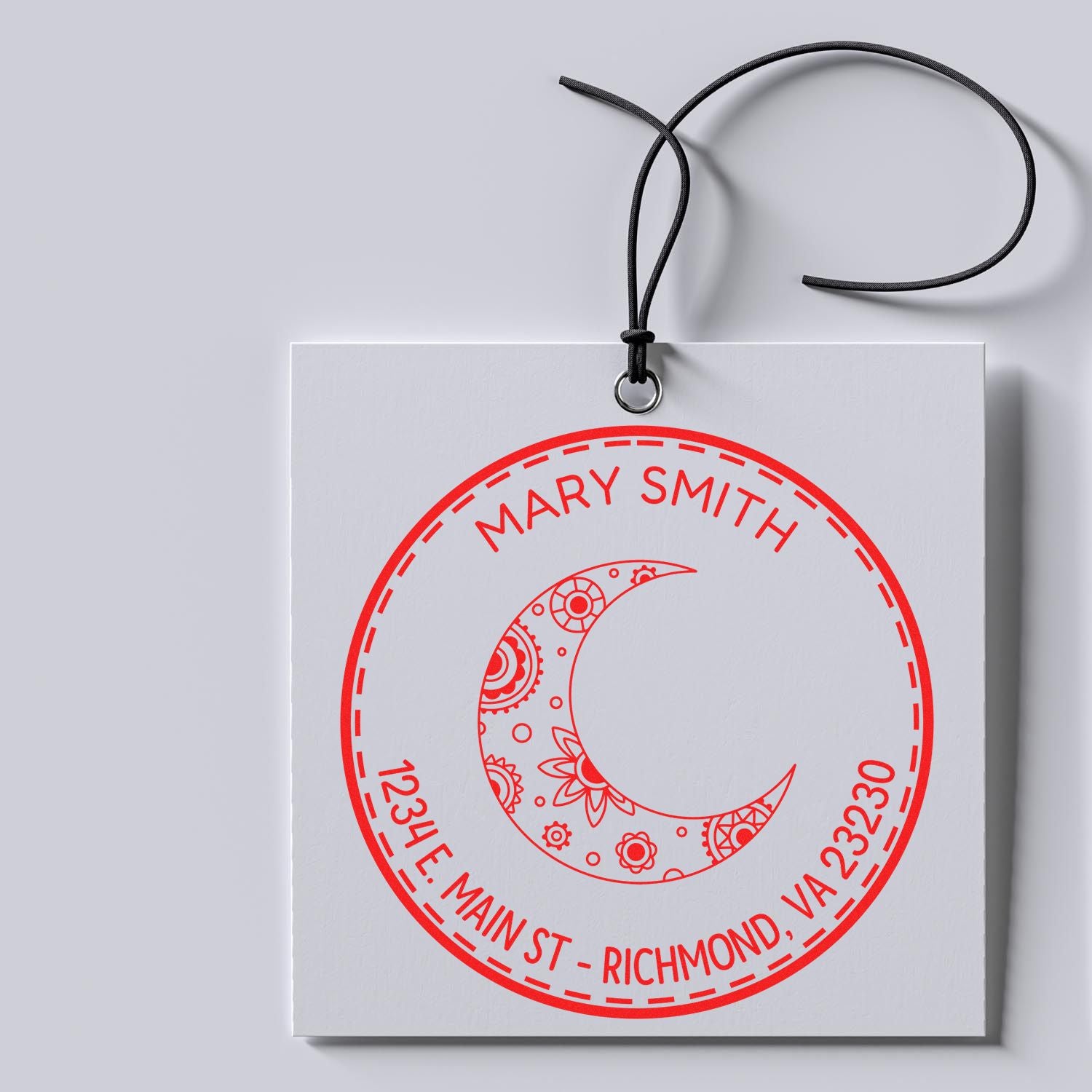 Wood Handle Ethereal Moon Custom Made Envelope Stamp - Engineer Seal Stamps