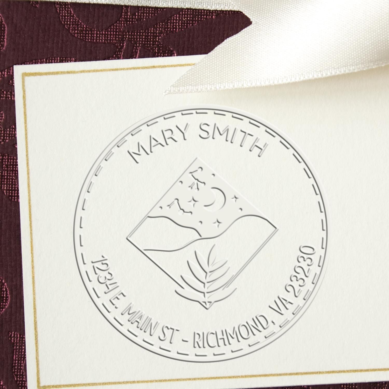 Soft Secretive Sky Personalized Envelope Embossing Stamp