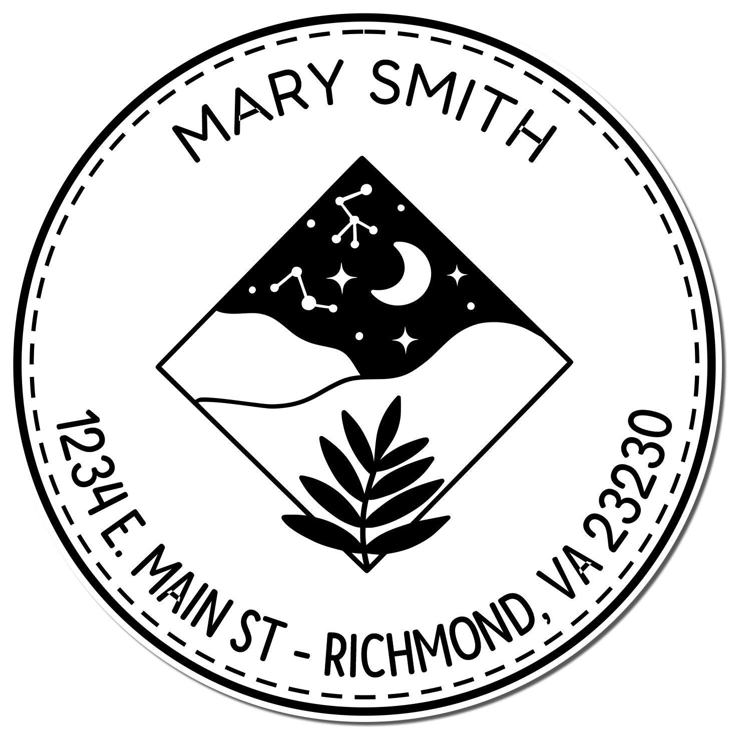 Portable Pre-Inked Secretive Sky Personalized Return Address Stamp - Engineer Seal Stamps