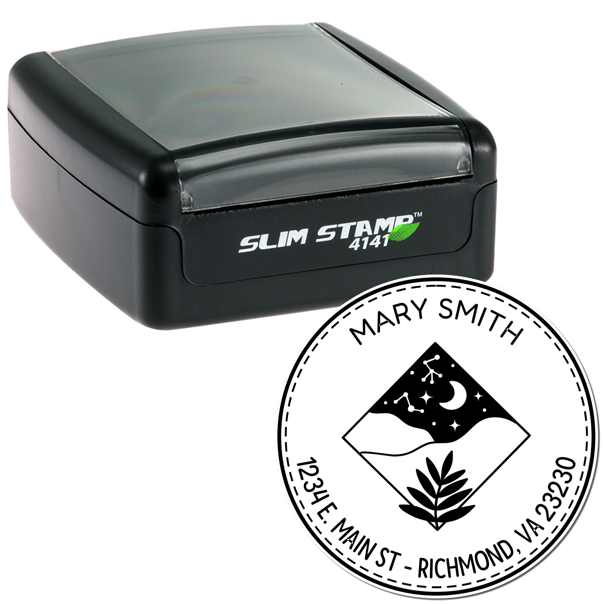 Portable Pre-Inked Secretive Sky Personalized Return Address Stamp - Engineer Seal Stamps