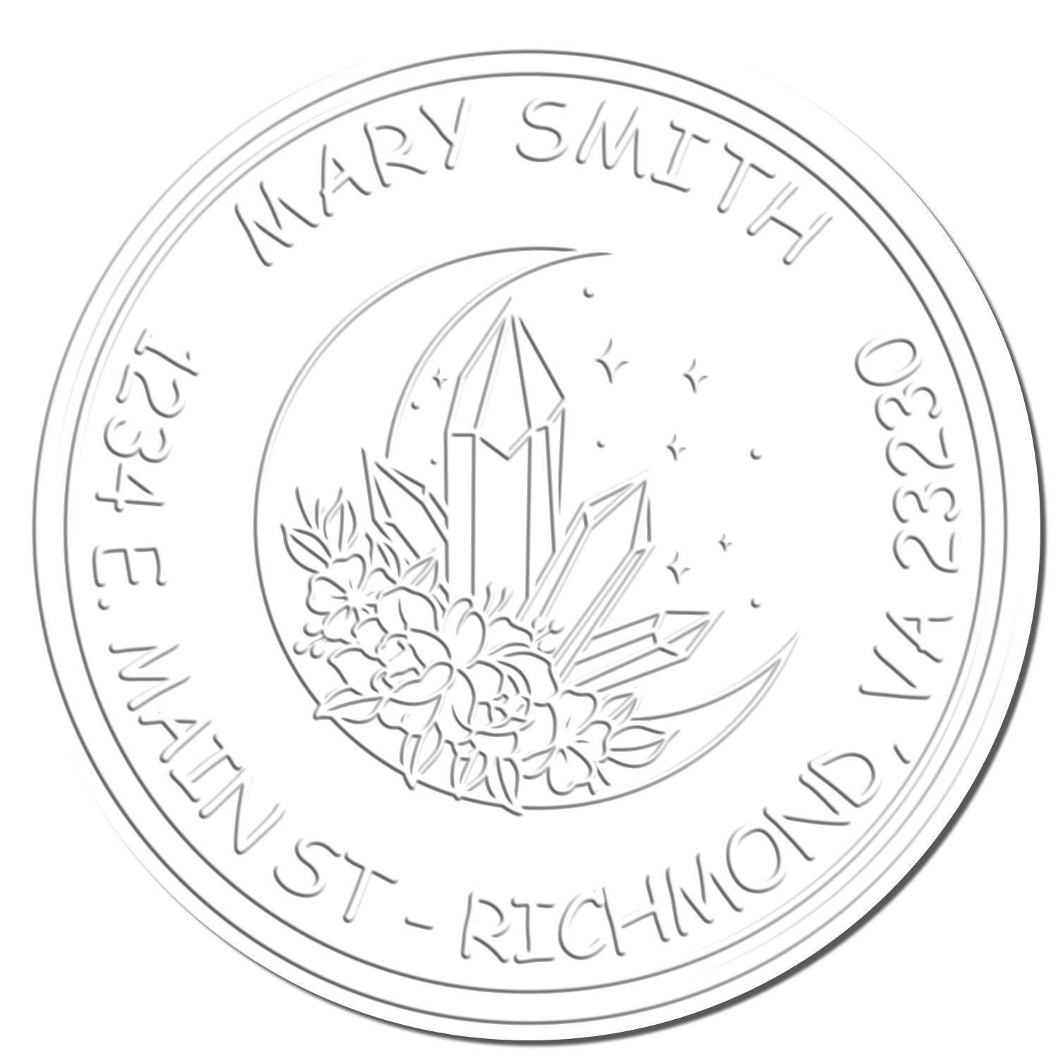 Desk Mysterious Moon Customized Return Address Embossed Stamp - Engineer Seal Stamps