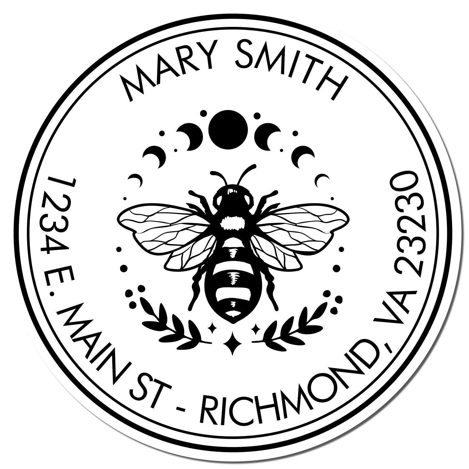 PSI Pre-Inked Mystical Bee Customized Home Stamp - Engineer Seal Stamps