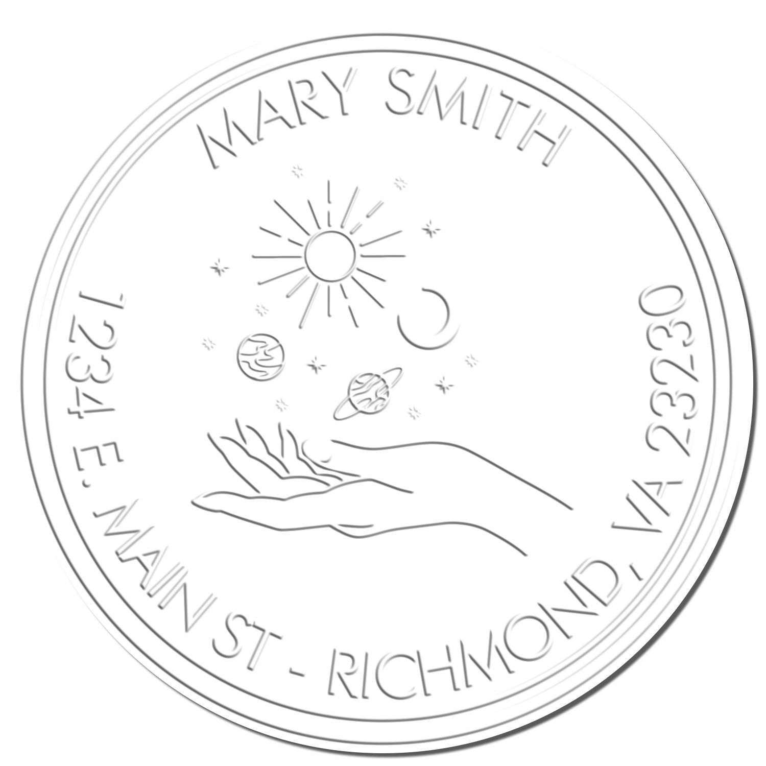 Soft Magical Planets Personalized Envelope Seal Press - Engineer Seal Stamps