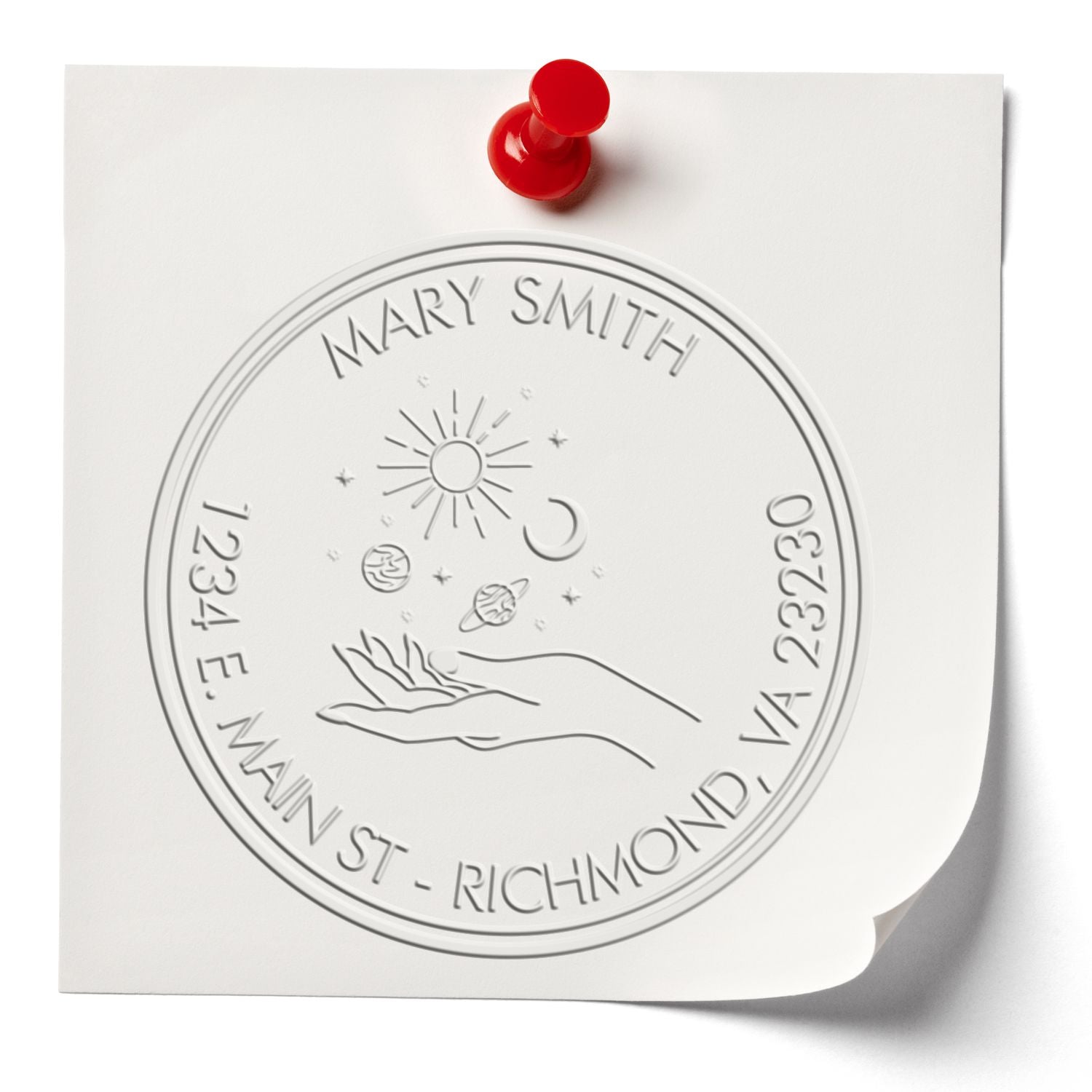 Hybrid Magical Planets Customized Mailing Embossed Stamp - Engineer Seal Stamps