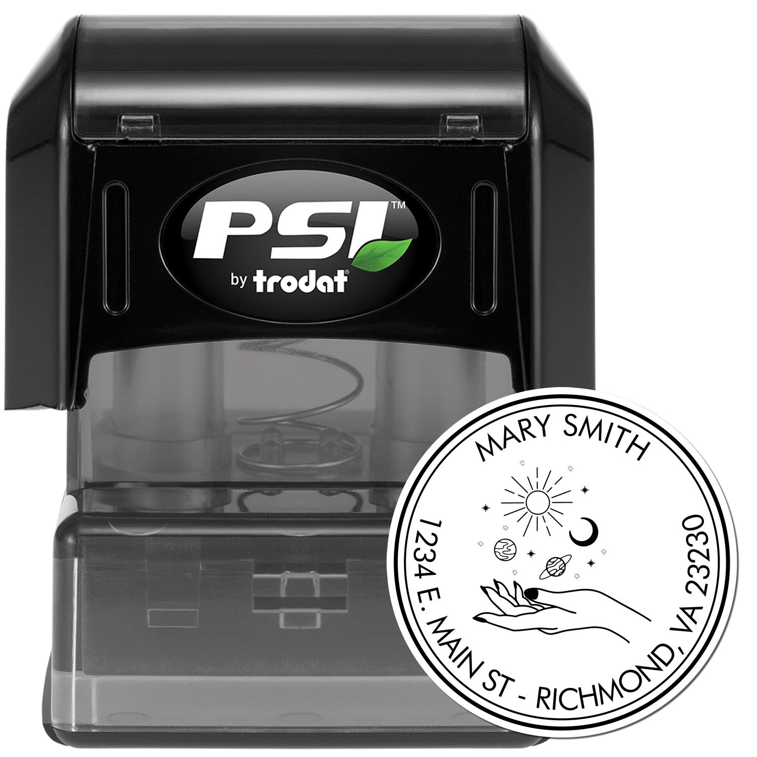 PSI Pre-Inked Magical Planets Custom Made Mail Stamper - Engineer Seal Stamps