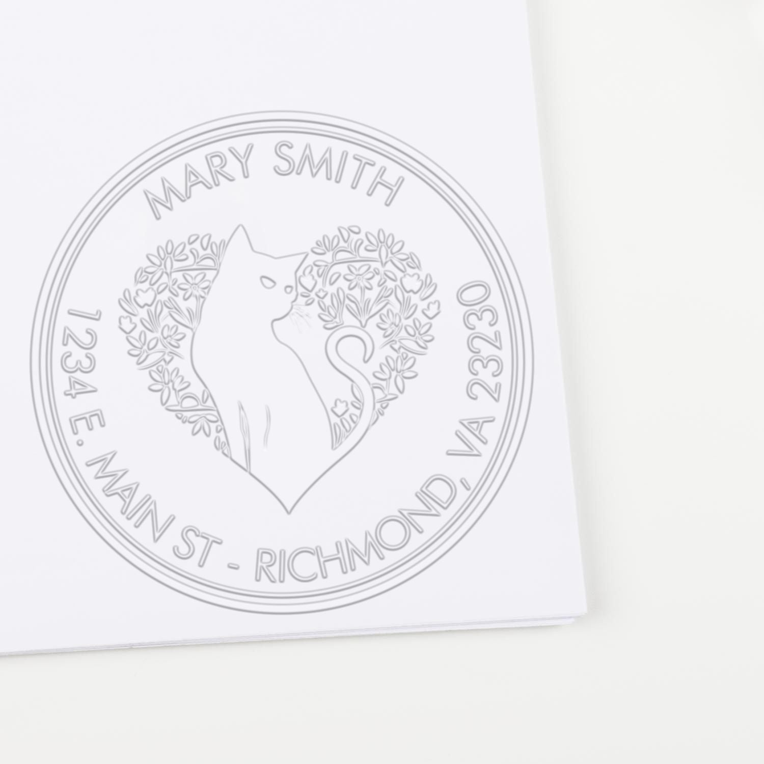 Soft Puzzling Cat Personalized Envelope Embossing Seal