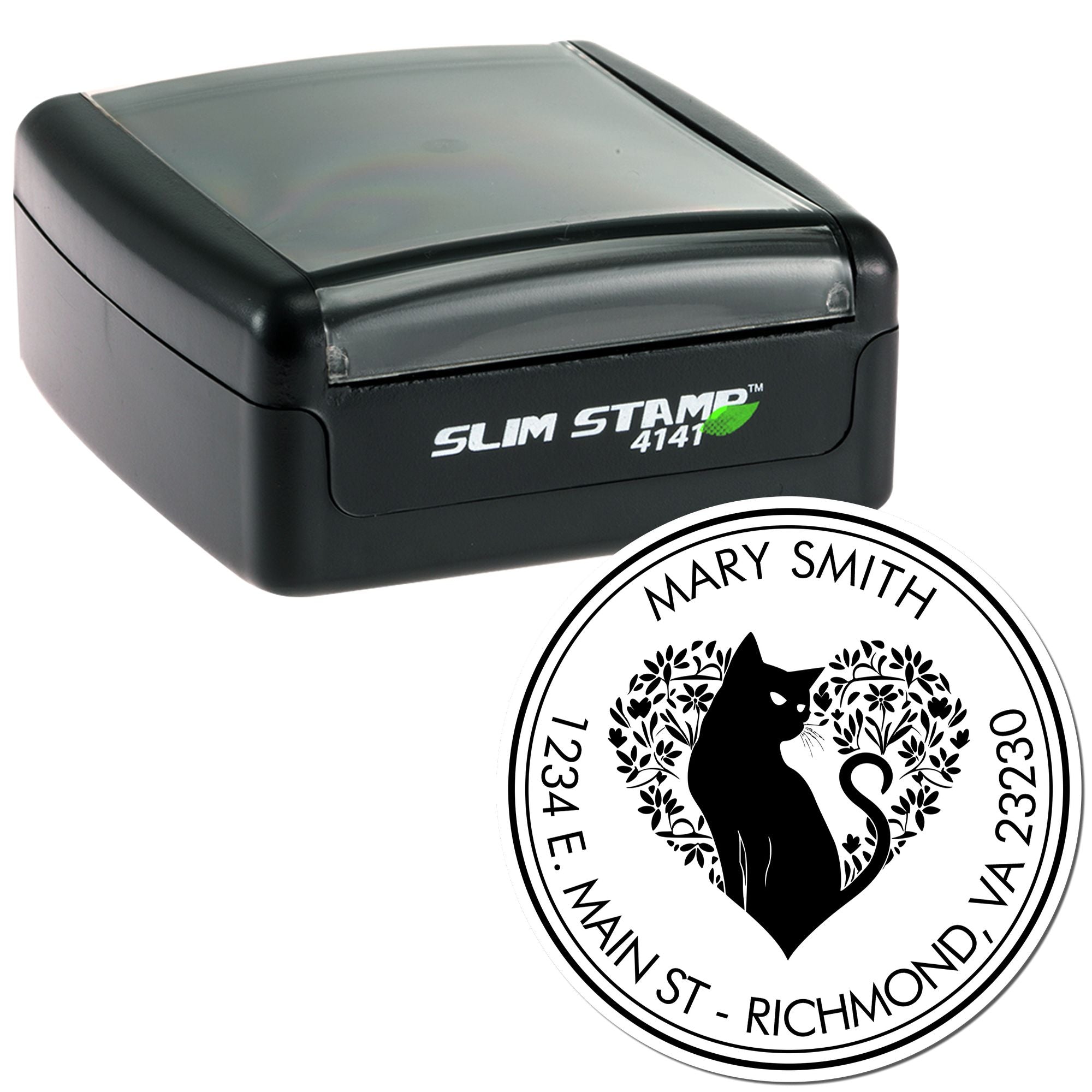 Portable Pre-Inked Puzzling Cat Custom Made Address Stamp - Engineer Seal Stamps