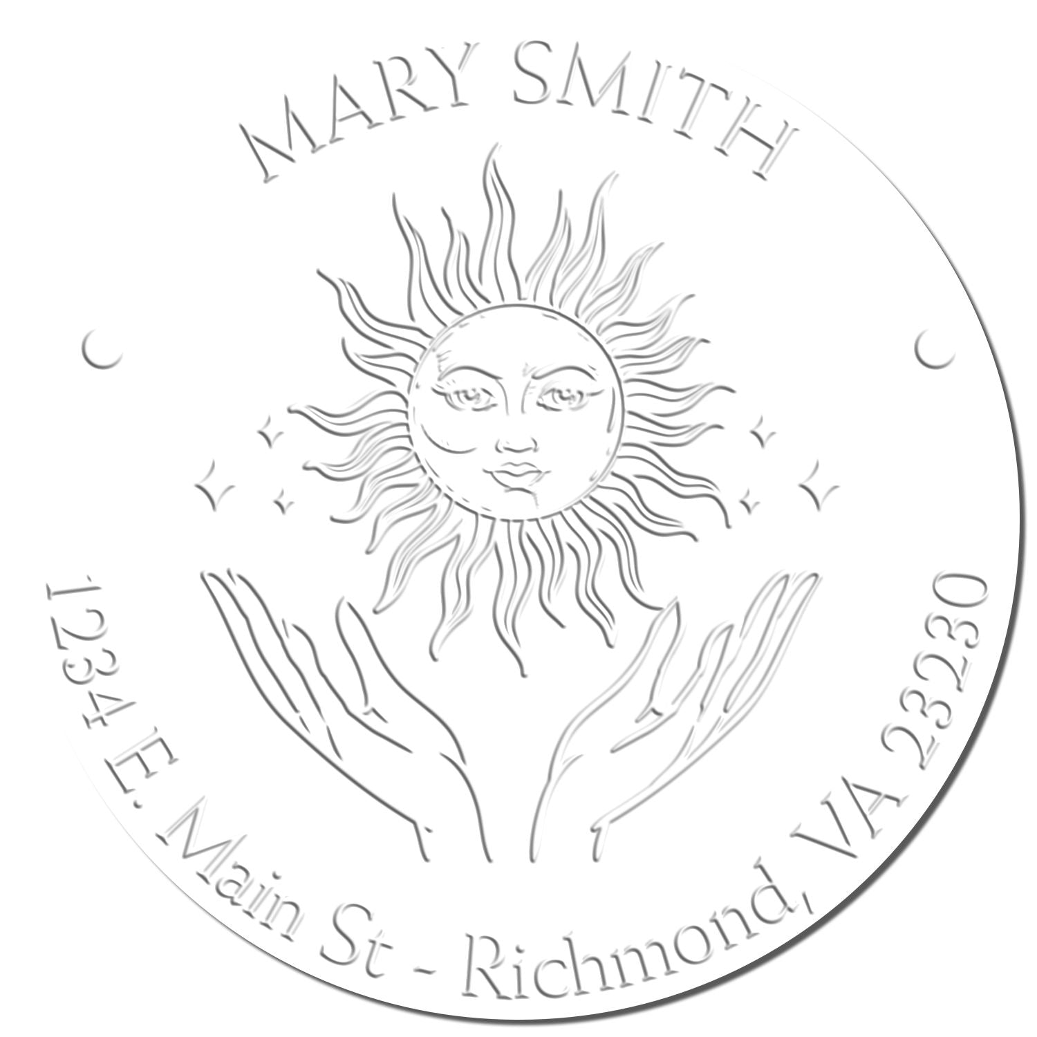 Soft Intriguing Sun Personalized Envelope Paper Embosser - Engineer Seal Stamps