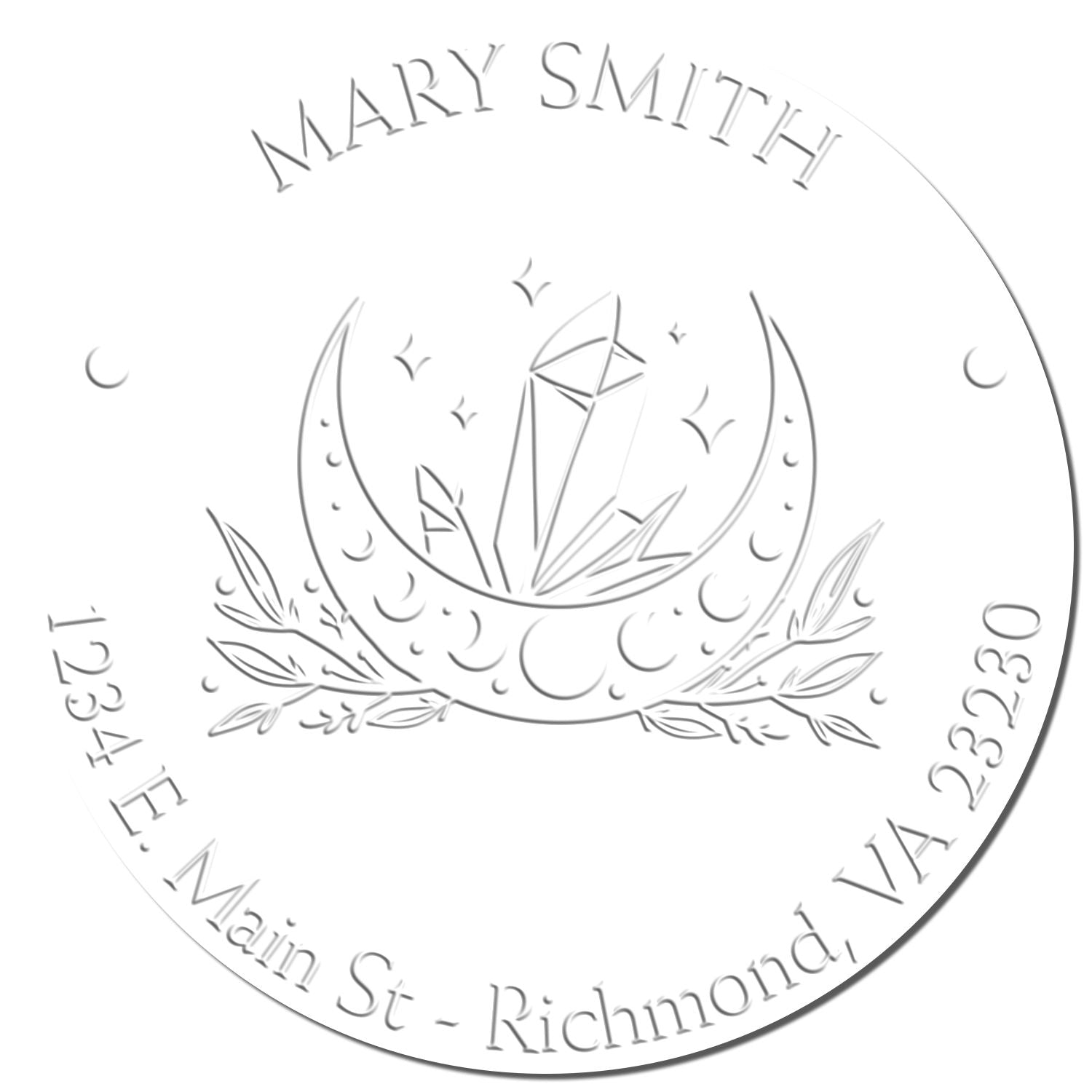 Desk Cryptic Moon Personalized Mailing Embosser - Engineer Seal Stamps