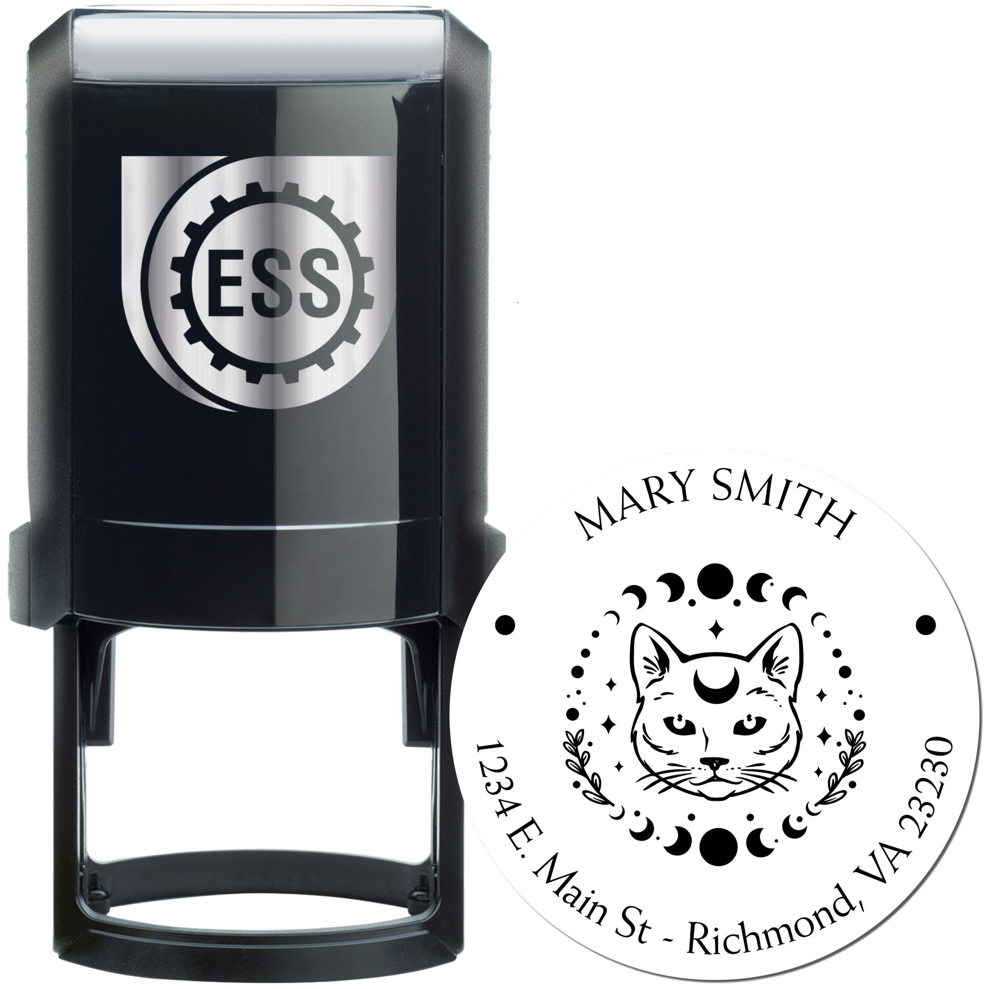 Self-Inking Supernatural Cat Customized Mailing Stamper - Engineer Seal Stamps