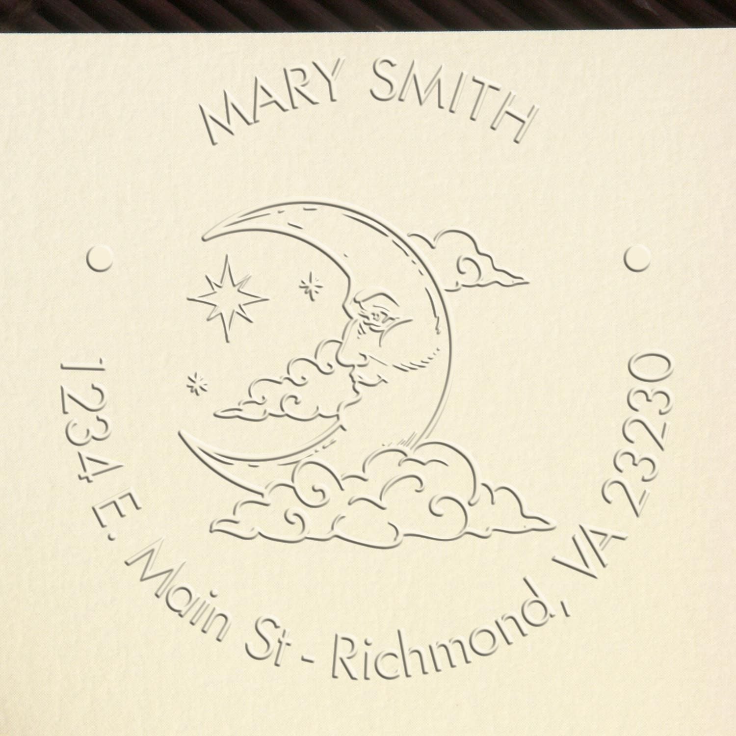 Soft Alluring Moon Custom Envelope Embossing Stamp