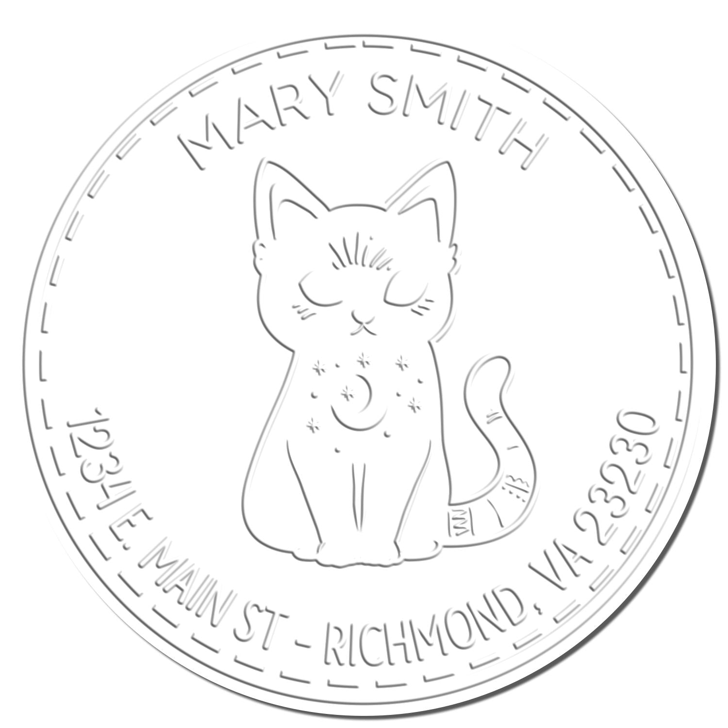 Hybrid Dreamlike Kitten Custom Made Mailing Embossed Stamp - Engineer Seal Stamps