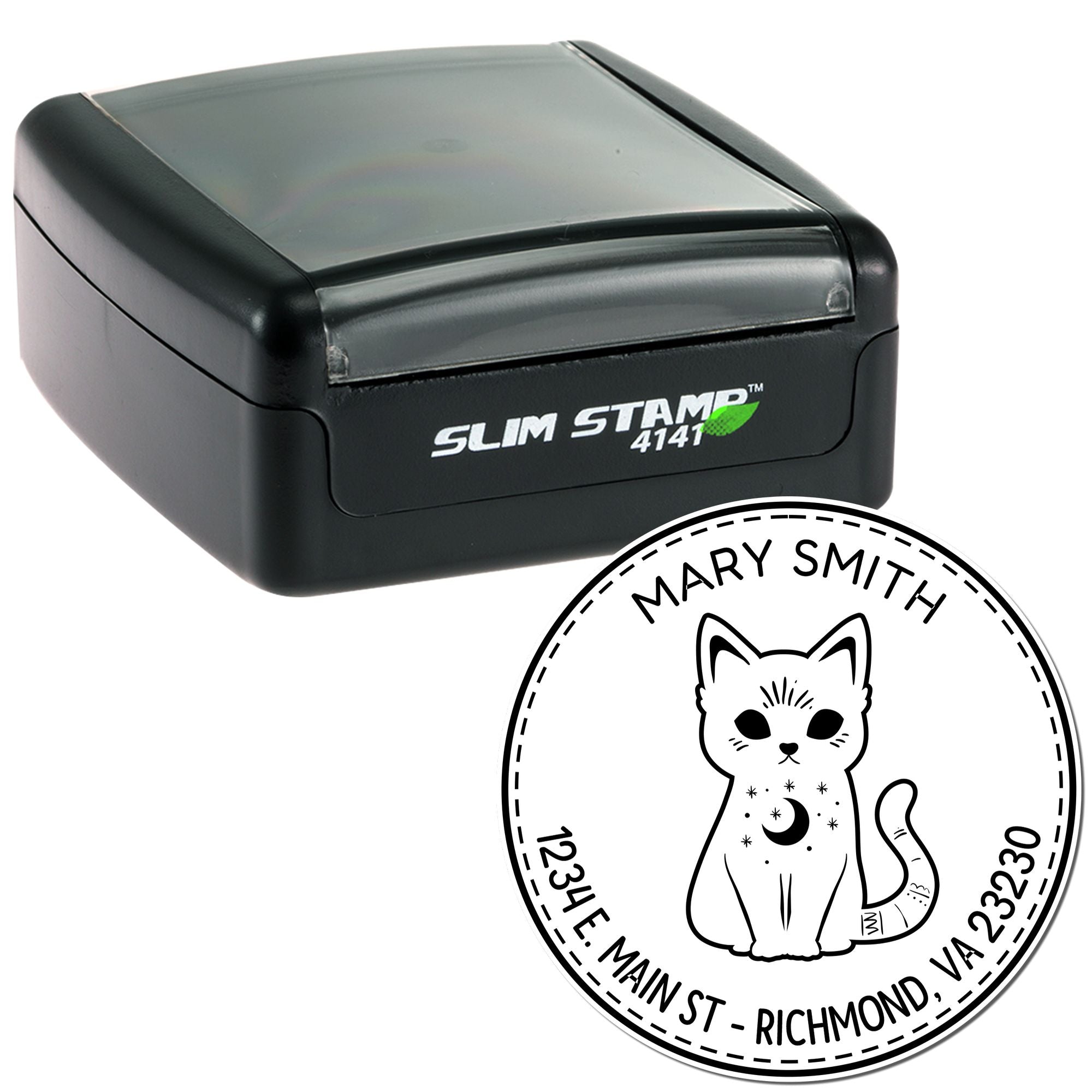 Portable Pre-Inked Dreamlike Kitten Personalized Home Address Stamp - Engineer Seal Stamps