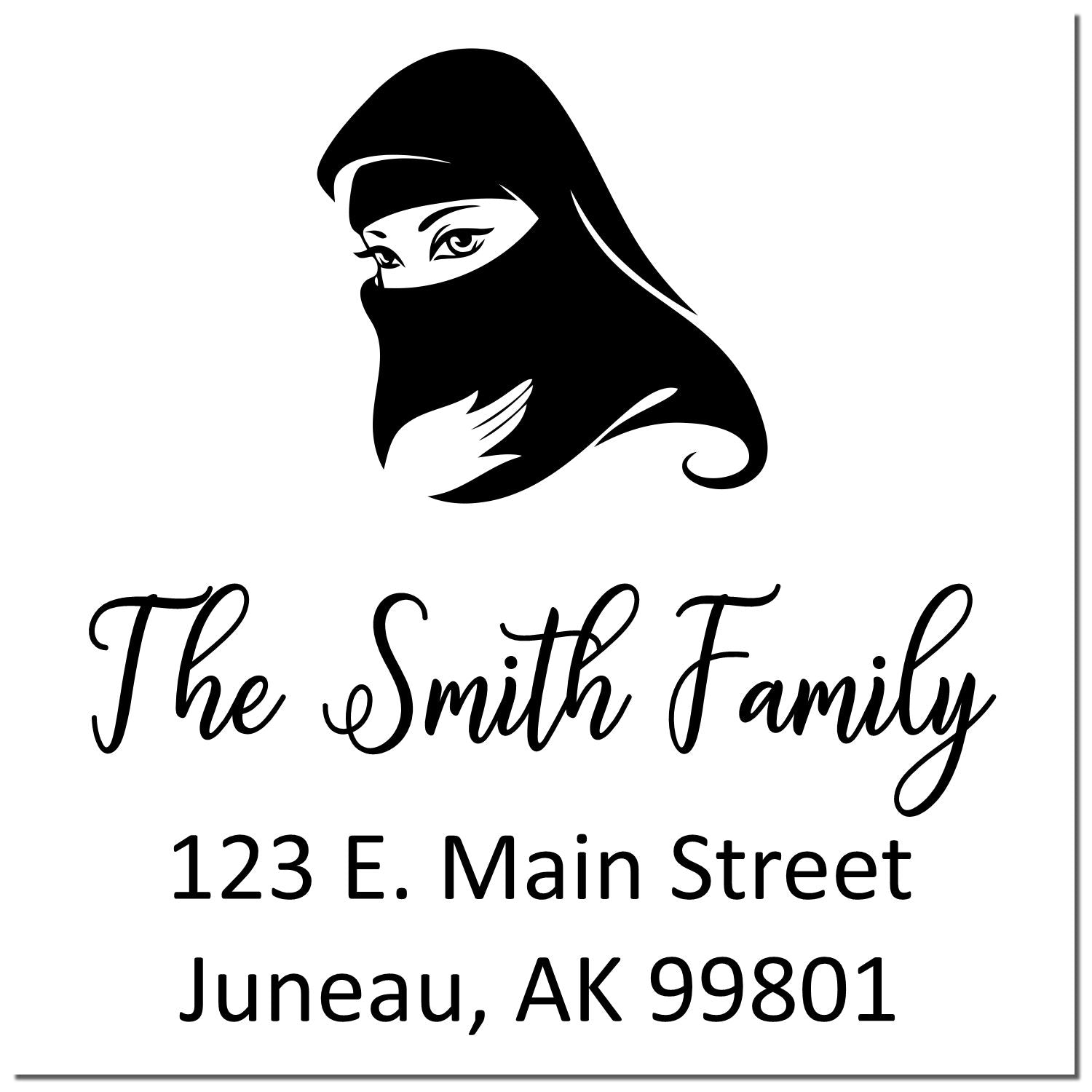 Muslim Intriguing Veil Personalized New Home Stamper Pre-Inked - Engineer Seal Stamps