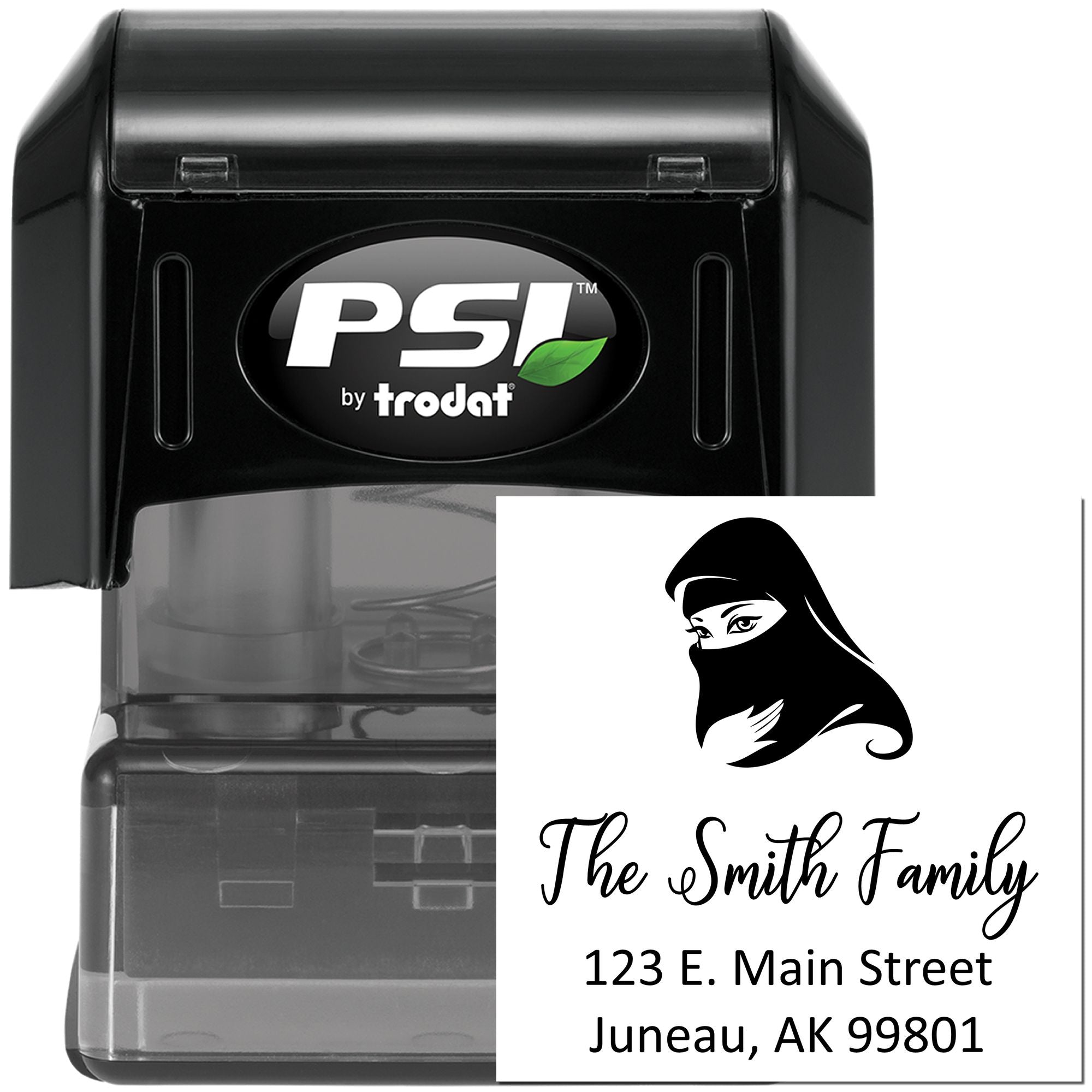 Muslim Intriguing Veil Personalized New Home Stamper Pre-Inked - Engineer Seal Stamps