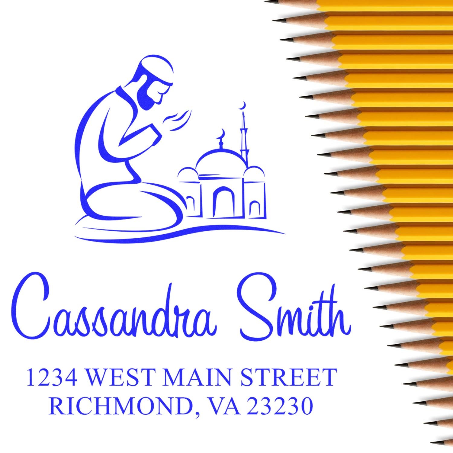 Muslim Prayful Thoughts Customized Mail Stamp Pre-Inked - Engineer Seal Stamps