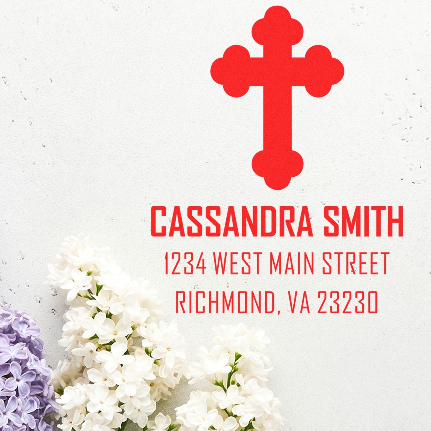 Esteemed Cross Christian Personalized Return Address Stamper Self-Inking - Engineer Seal Stamps