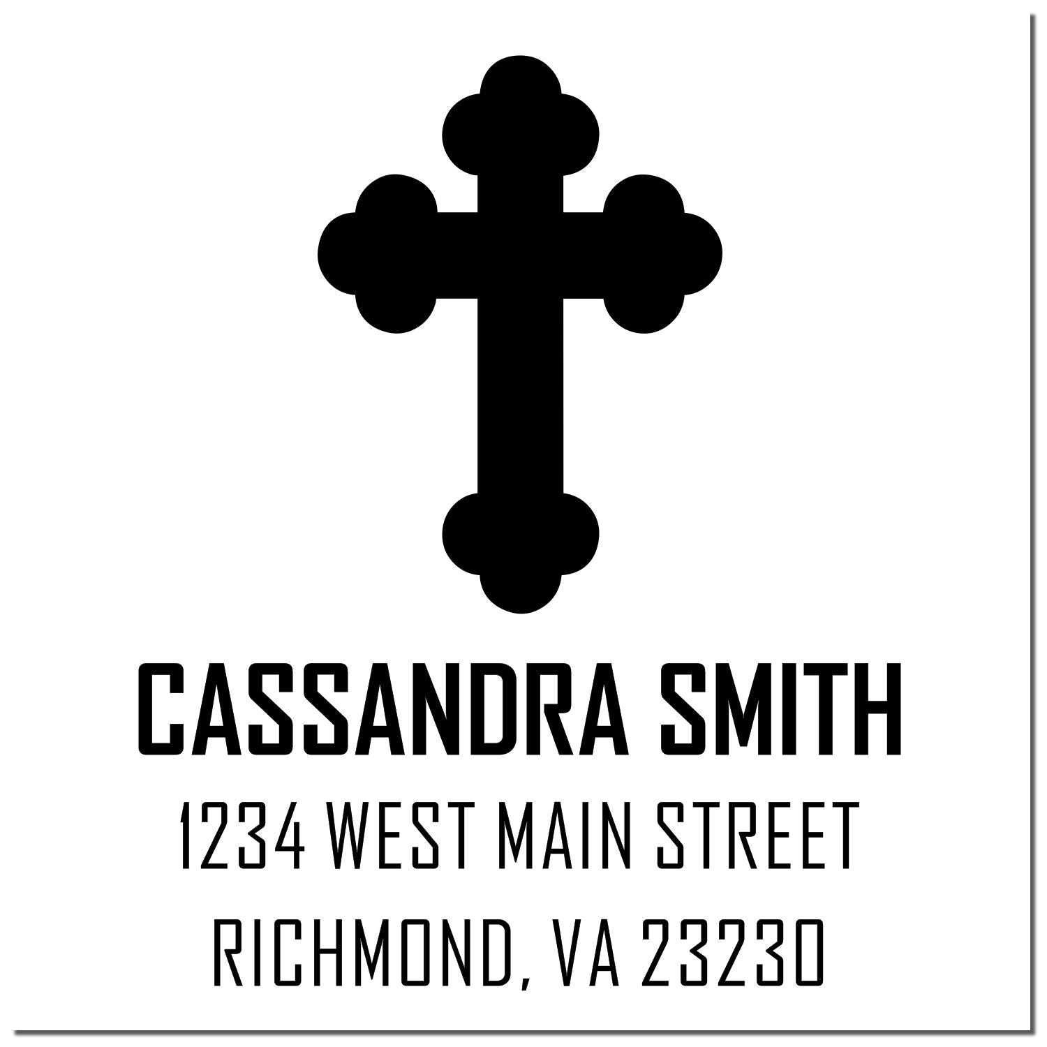 Esteemed Cross Christian Personalized Return Address Stamper Self-Inking - Engineer Seal Stamps