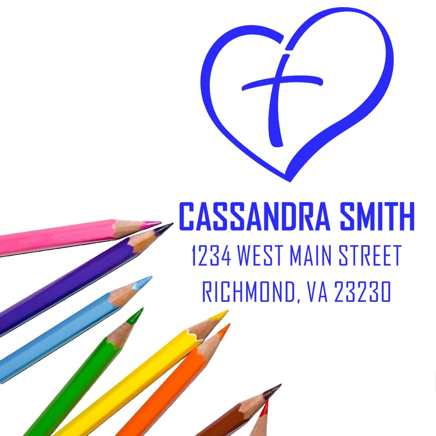 Revered Cross Christian Mailing Stamp Self-Inking - Engineer Seal Stamps