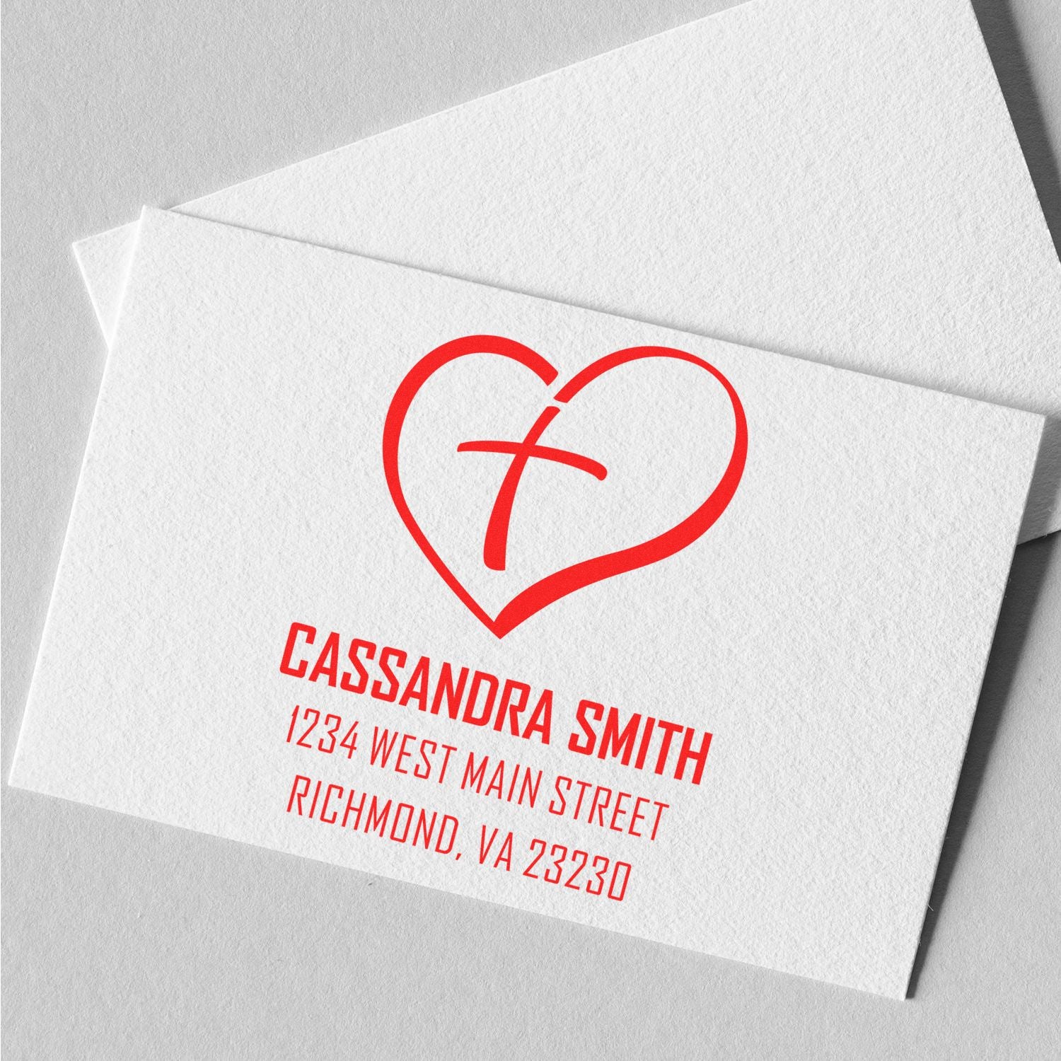 Revered Cross Christian Mailing Stamp Self-Inking - Engineer Seal Stamps