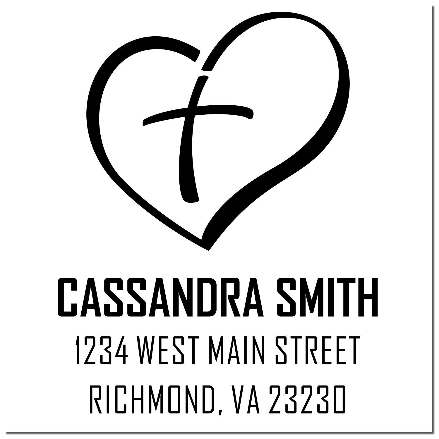 Revered Cross Christian Personalized Home Address Stamp Self-Inking - Engineer Seal Stamps