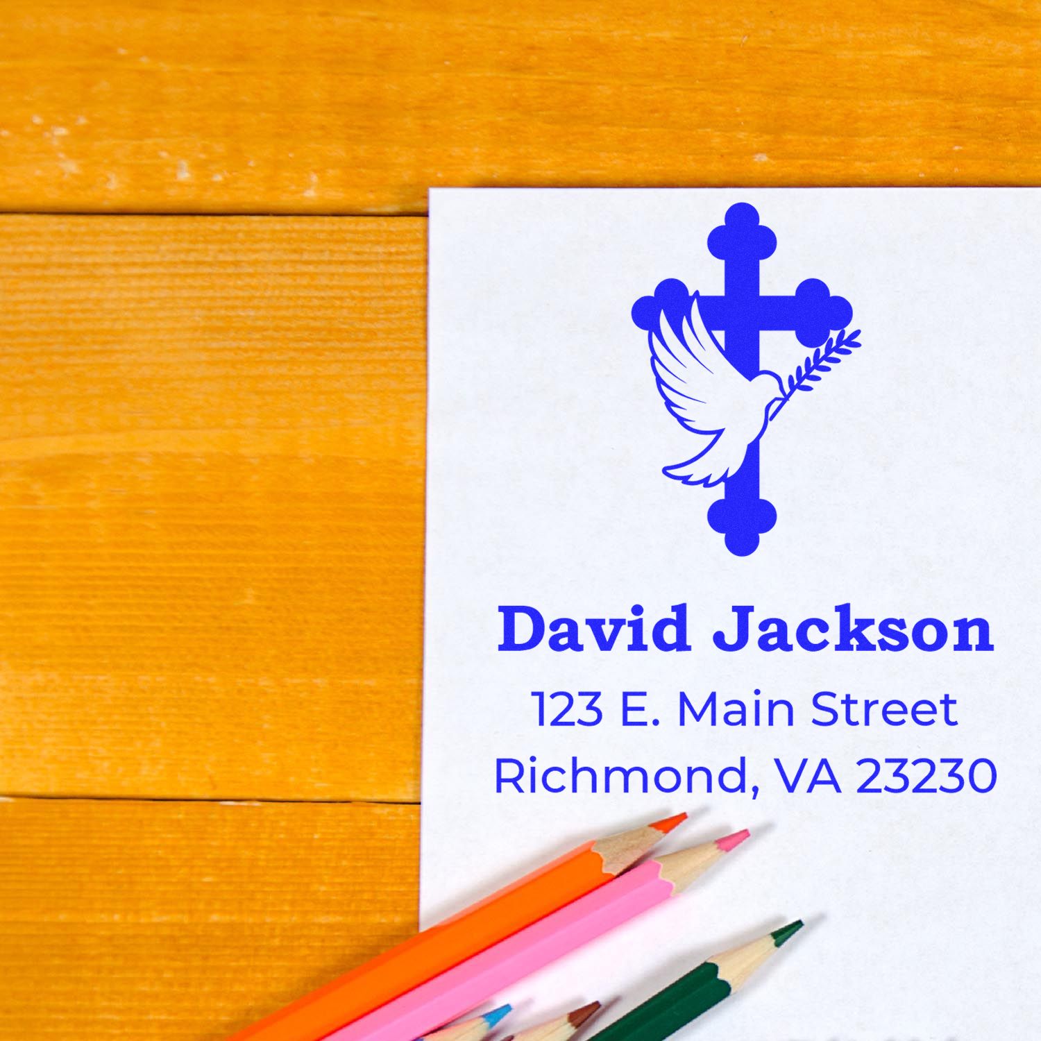 Admired Faith Christian Personalized Return Address Stamp Self-Inking - Engineer Seal Stamps