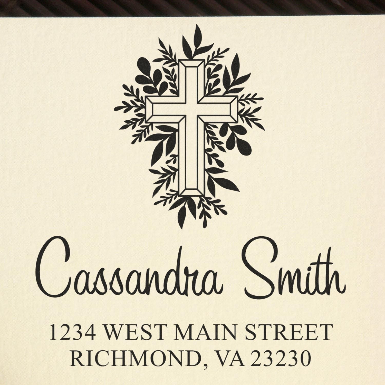 Grand Cross Christian Customized Name And Address Stamp Self-Inking - Engineer Seal Stamps