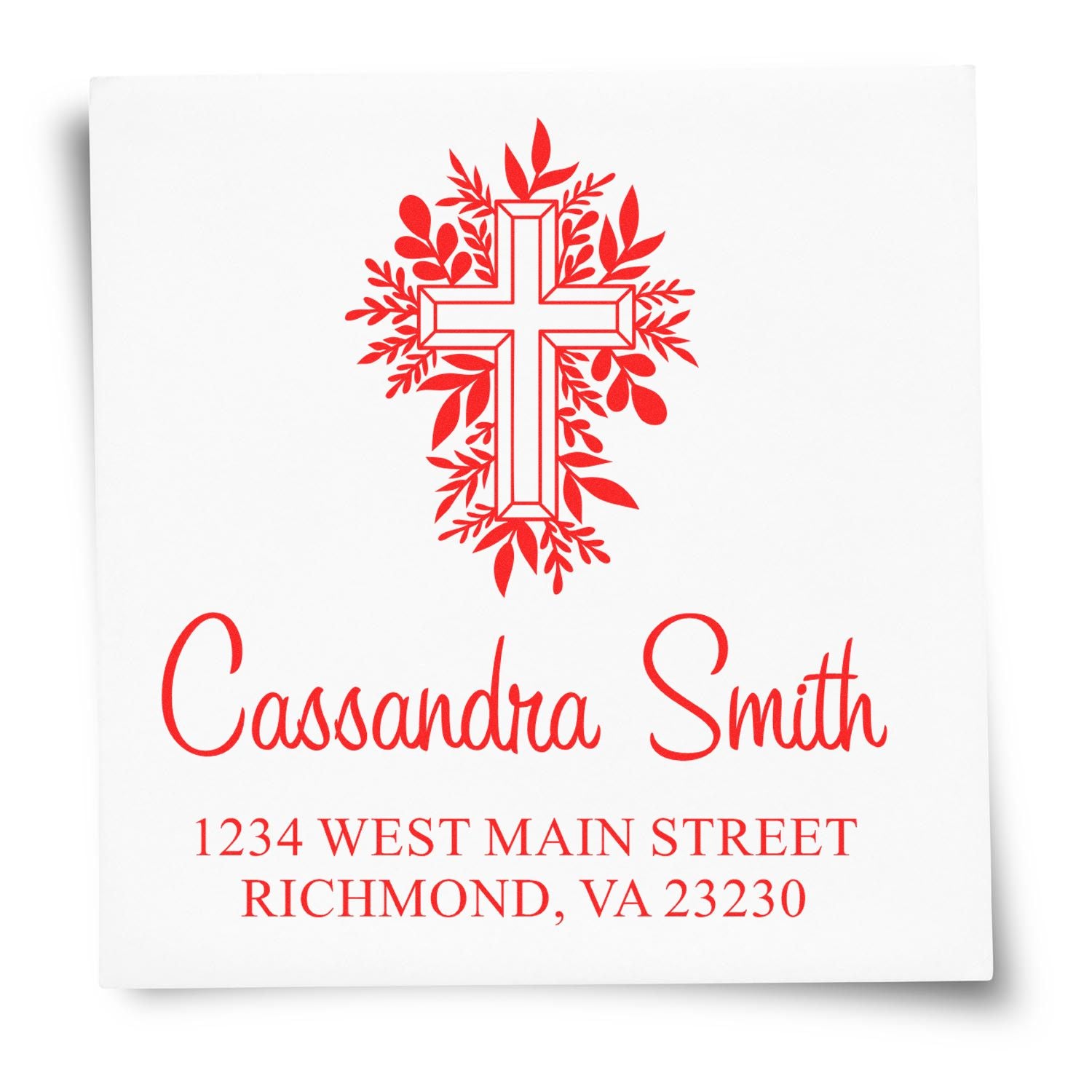 Grand Cross Christian Customized Name And Address Stamp Self-Inking - Engineer Seal Stamps