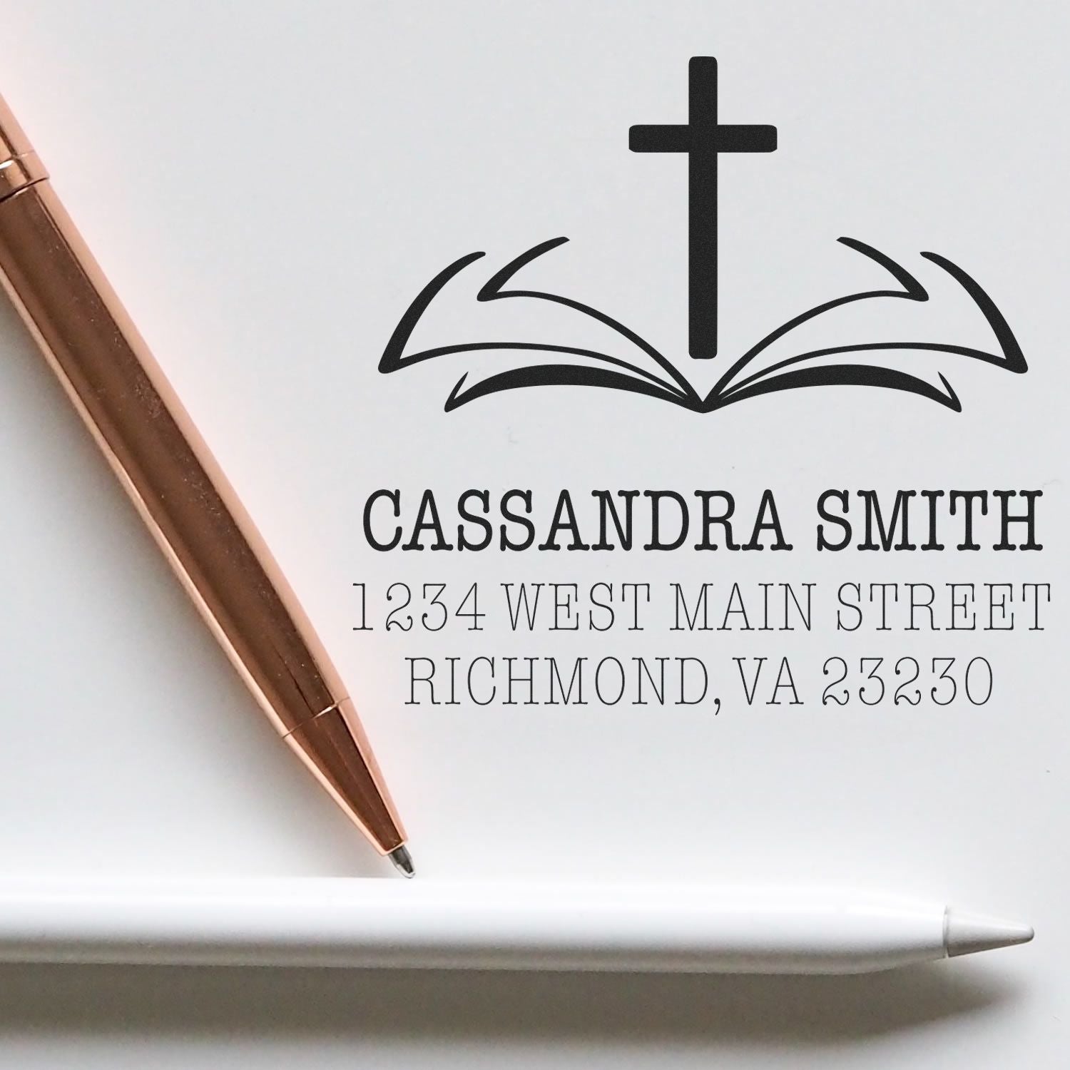 Revered Faith Christian Customized Name And Address Stamper Self-Inking - Engineer Seal Stamps